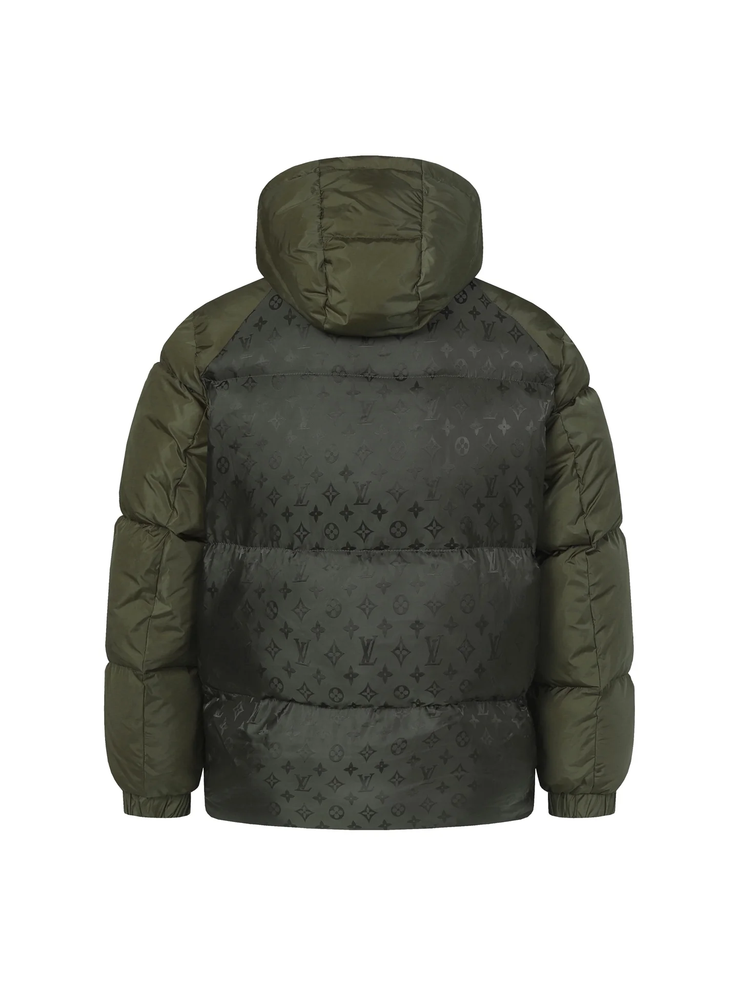 Jacquard down hooded jacket