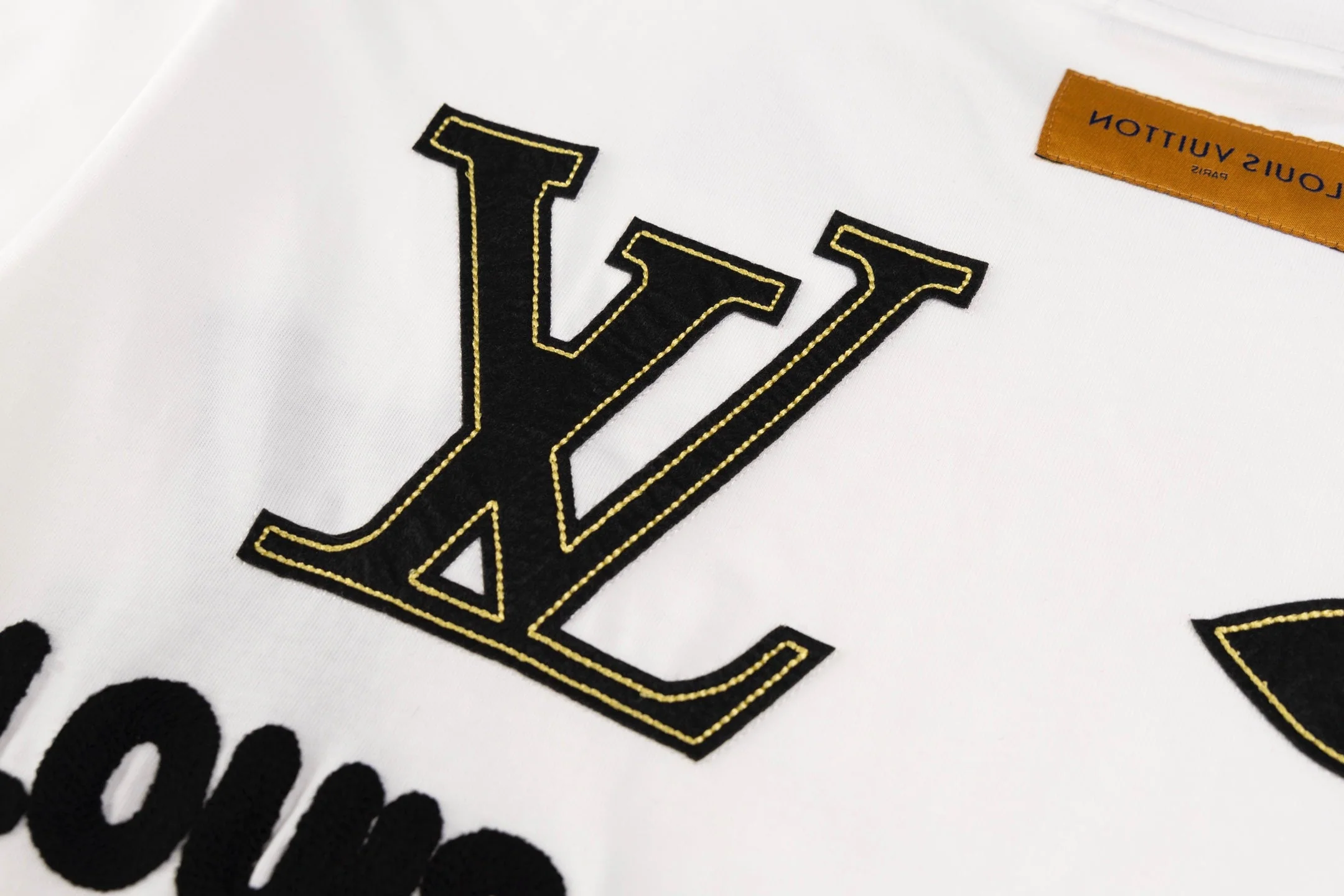 Double-sided embroidered cotton T-shirt