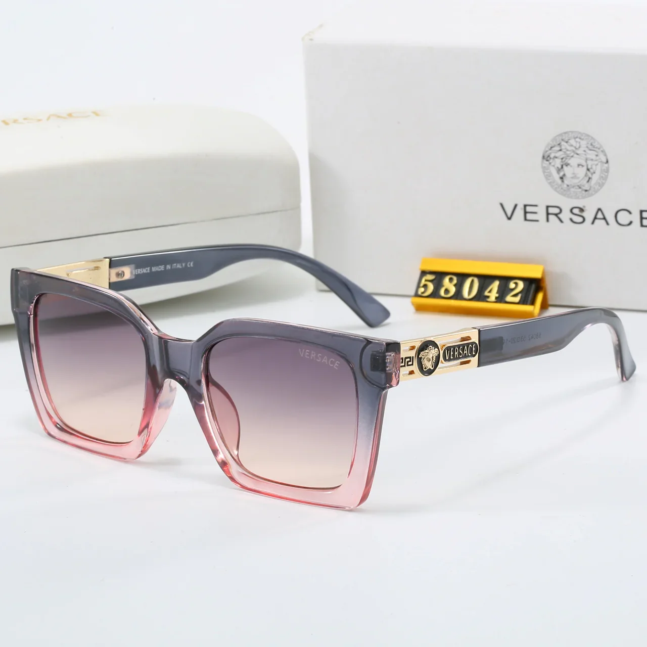 5 Color Trendy Square Frame Sunglasses  58042