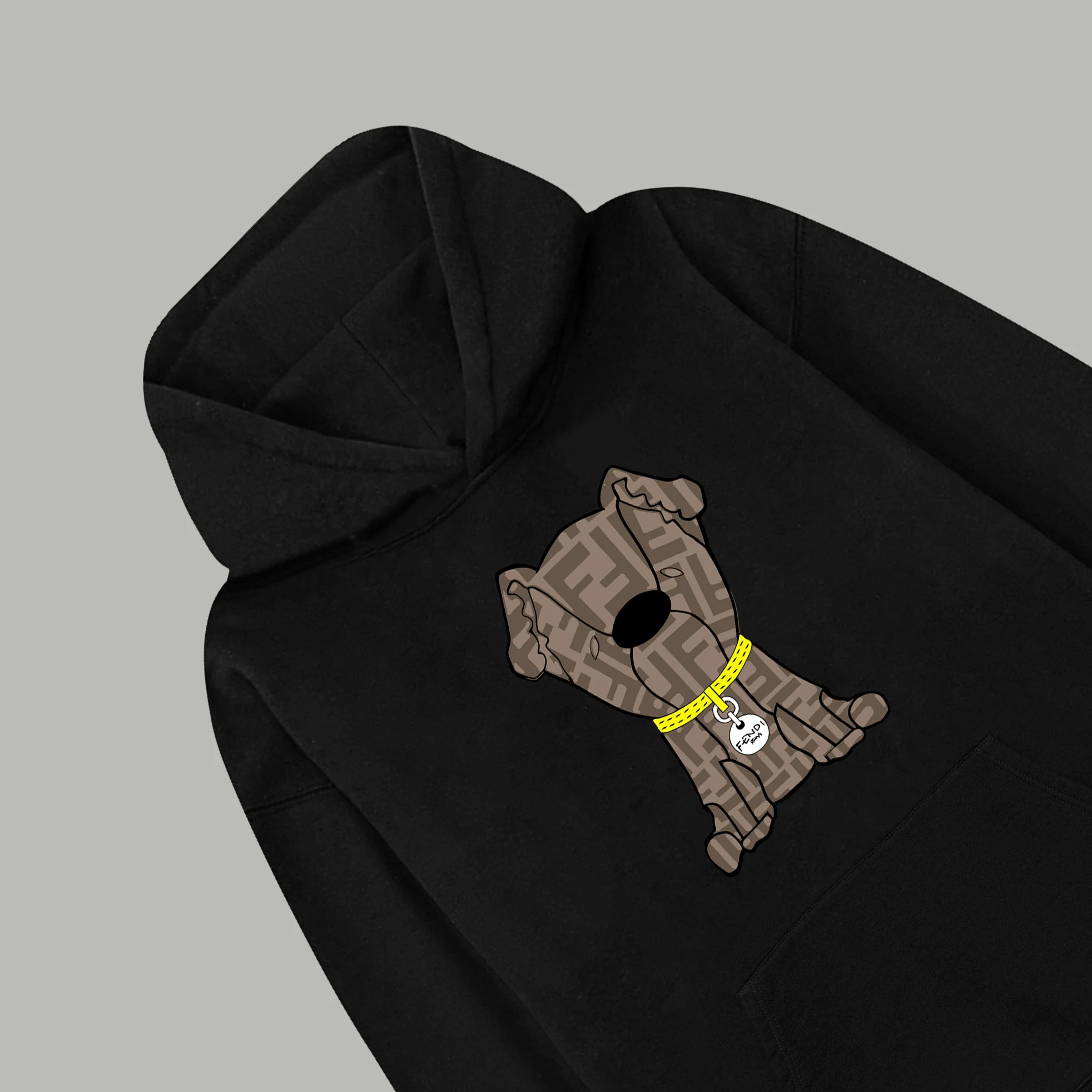 Printed cartoon dog hooded sweatshirt