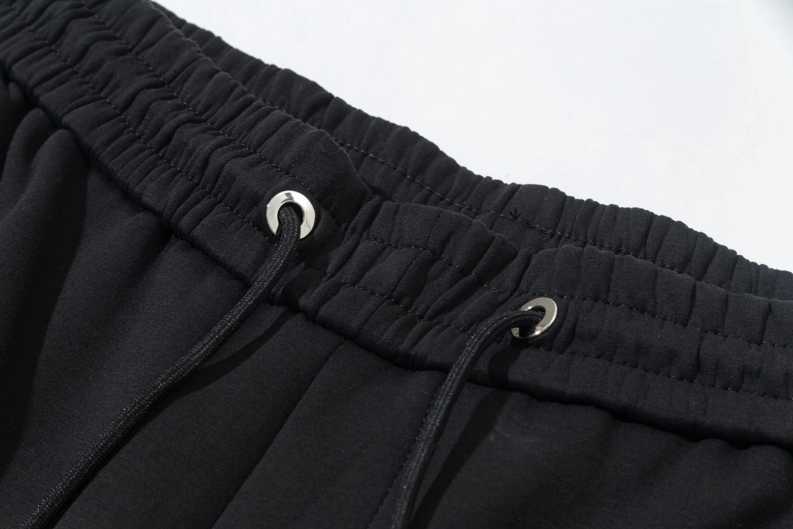 Embroidery cotton drawstring trousers