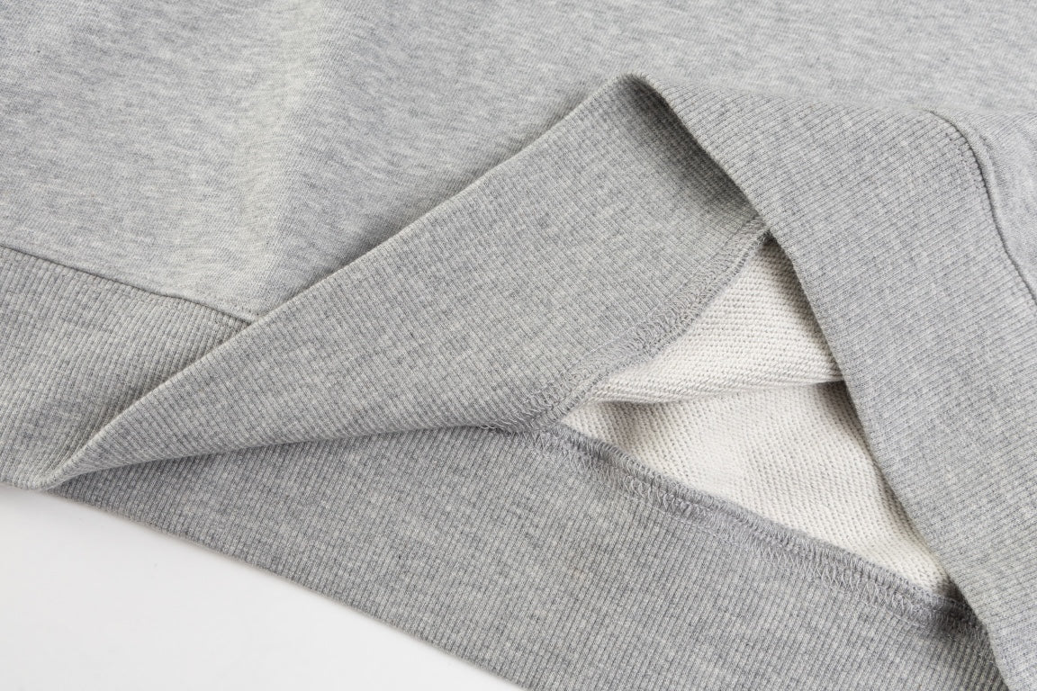 Embroidered crew neck cotton sweatshirt