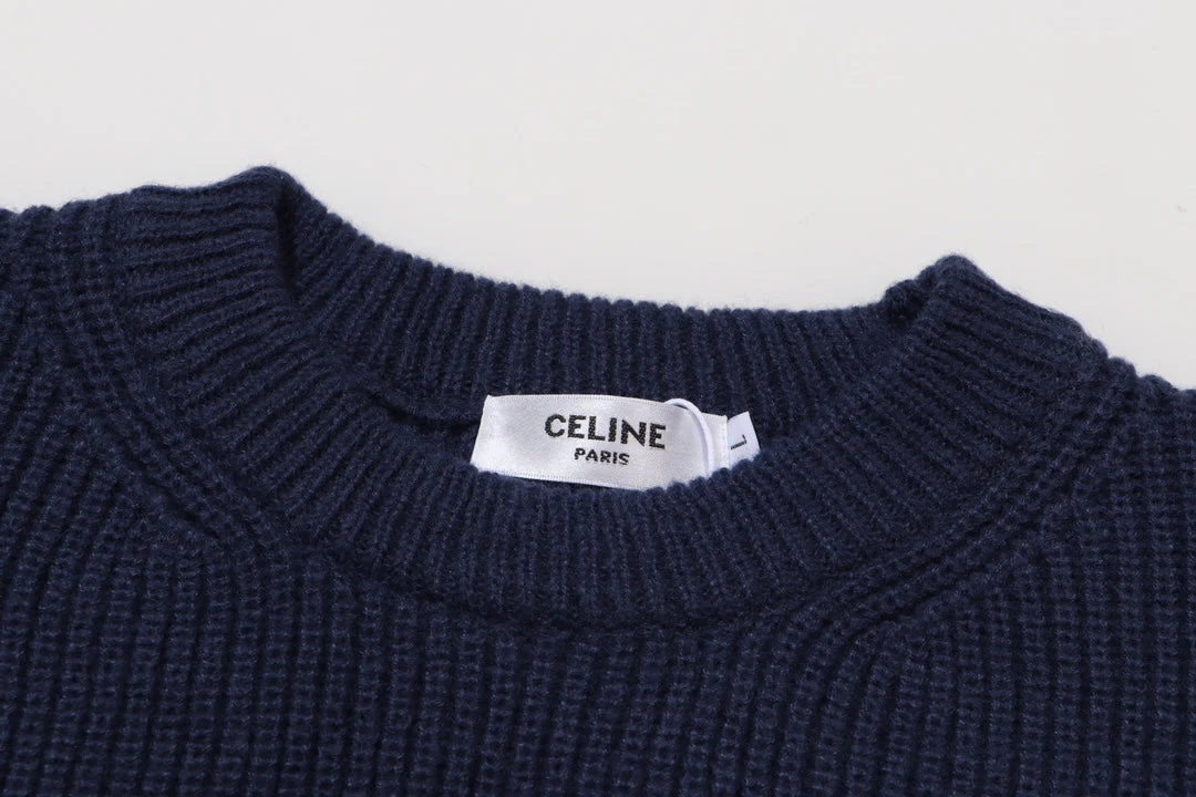 Knitted cashmere embroidered sweatshirt