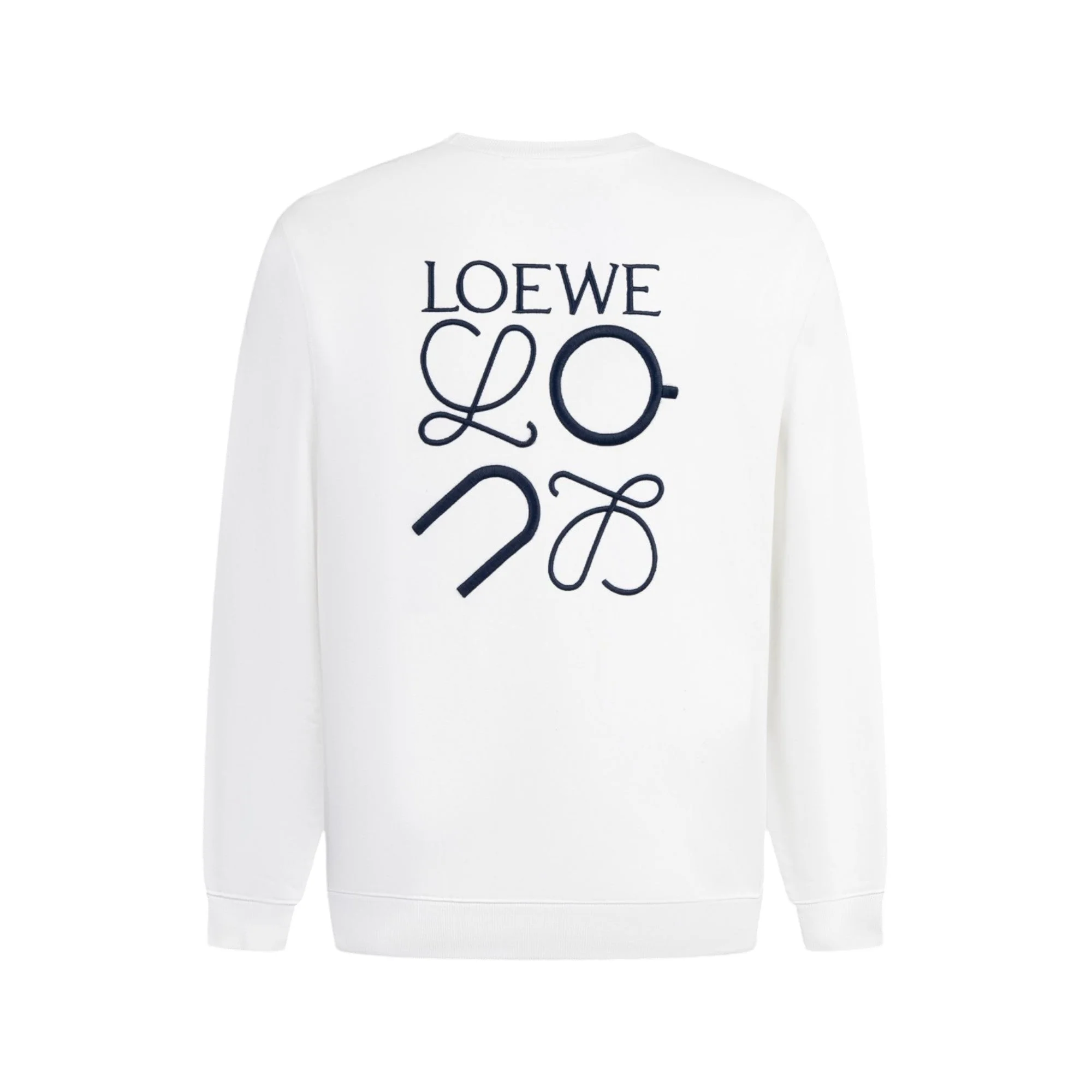 Embroidery crew neck cotton sweatshirt