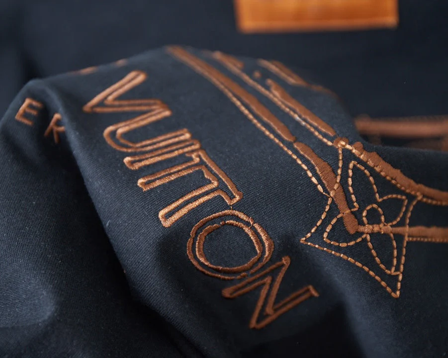 Double-sided embroidered cotton T-shirt