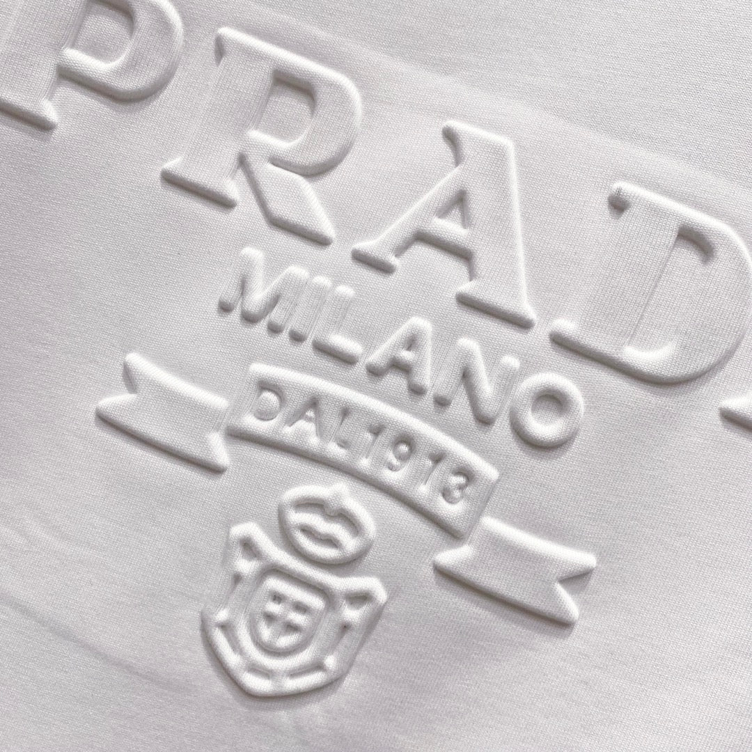 3D cotton crew neck T-shirt