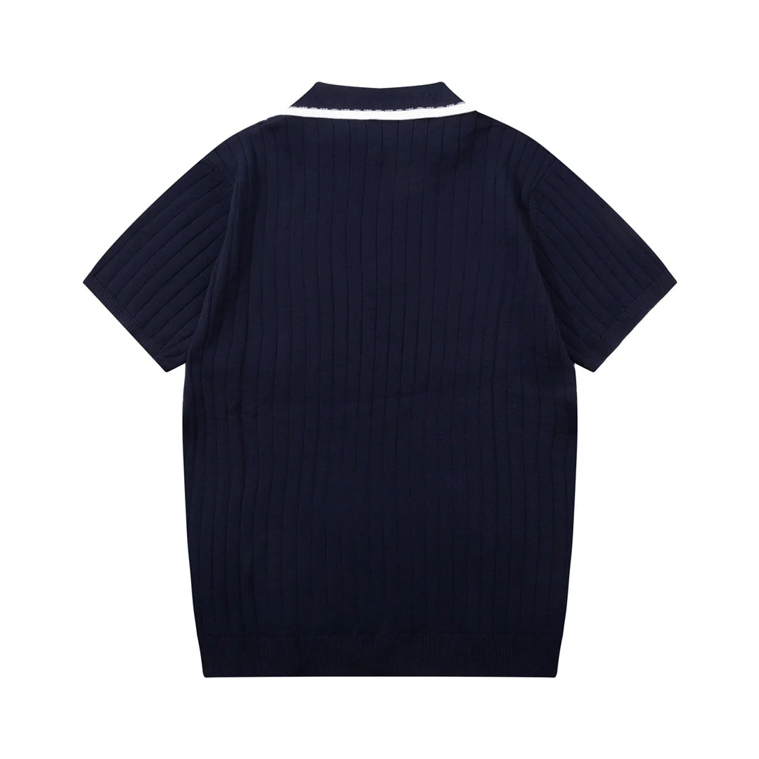 Fashion men's knitted polo shirt