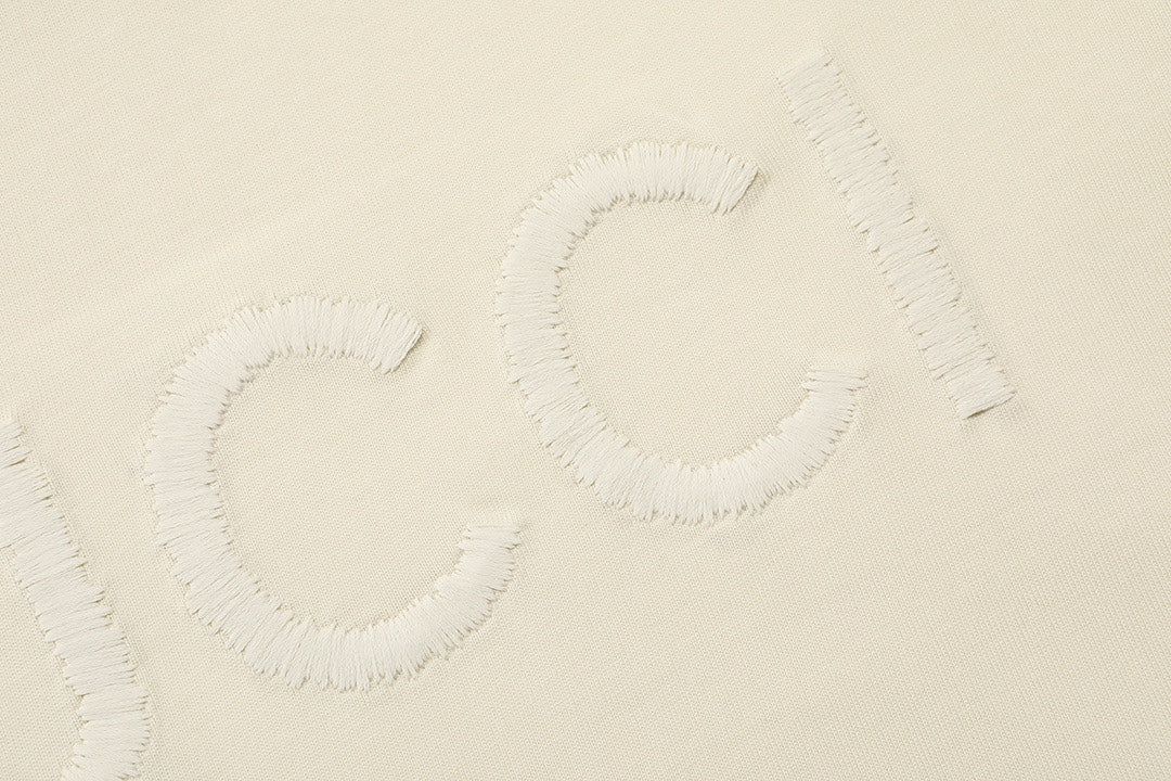 Embroidered crew neck cotton T-shirt