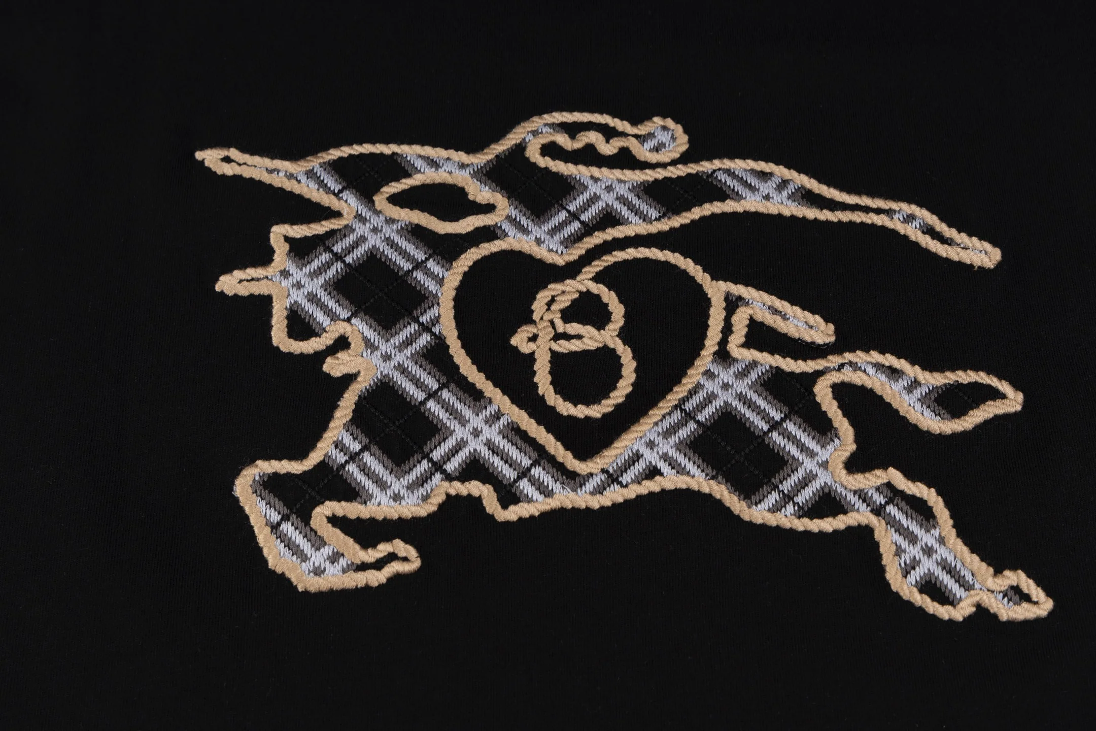 Double-sided embroidered cotton T-shirt