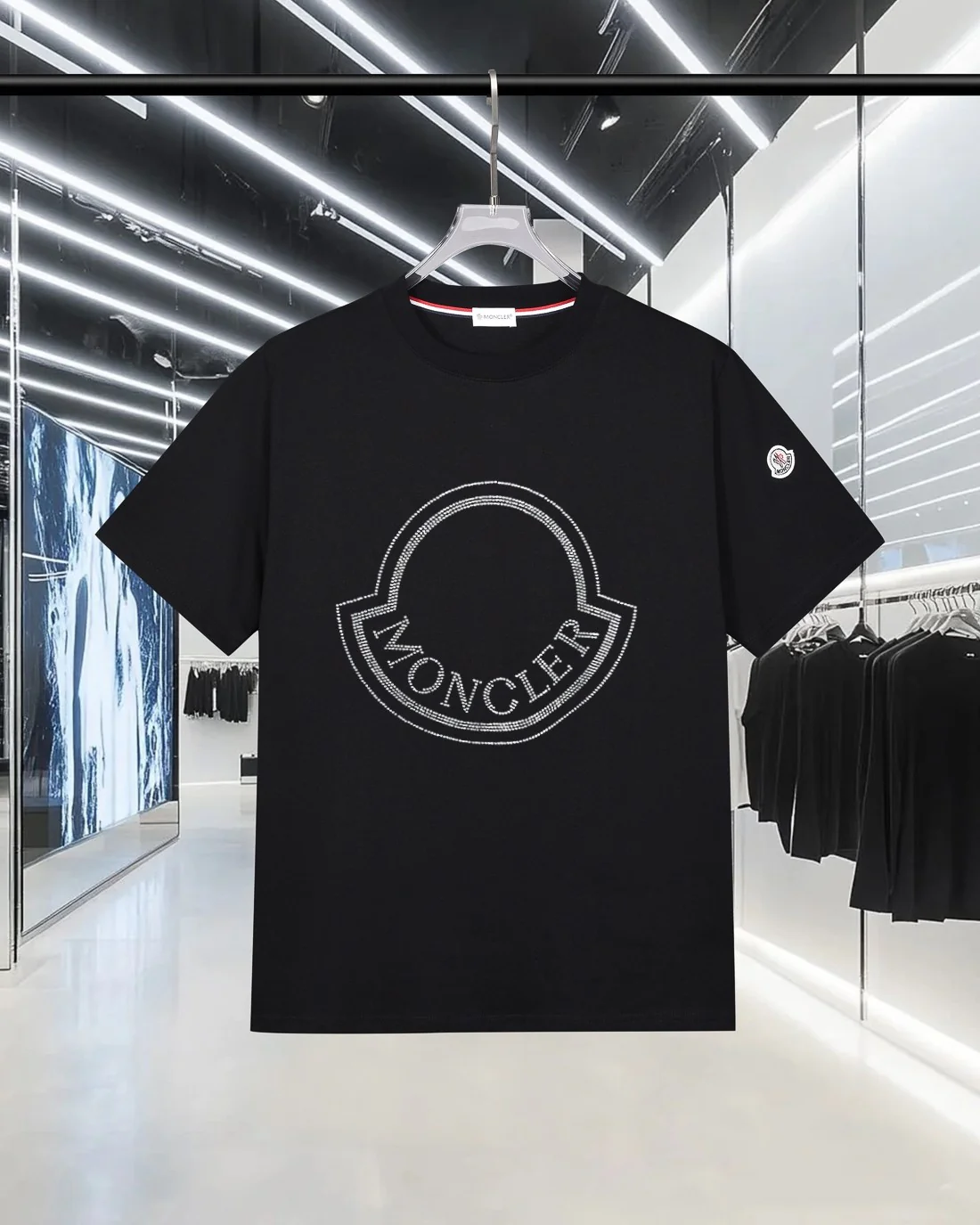 Diamond round neck cotton T-shirt