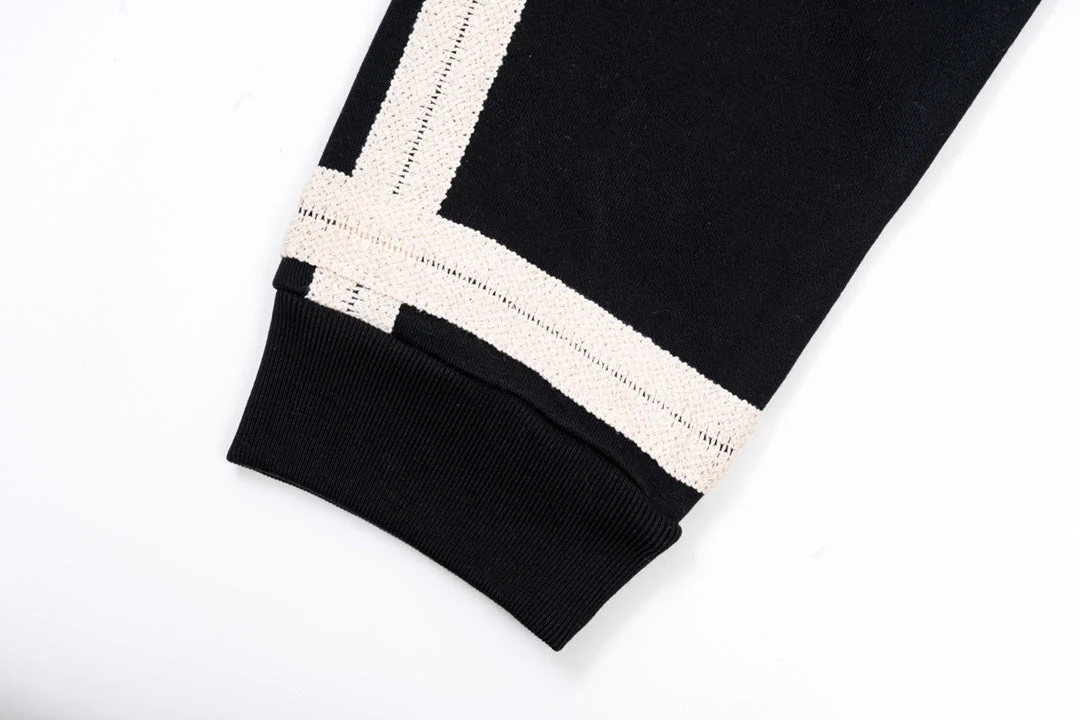 Embroidery drawstring casual trousers