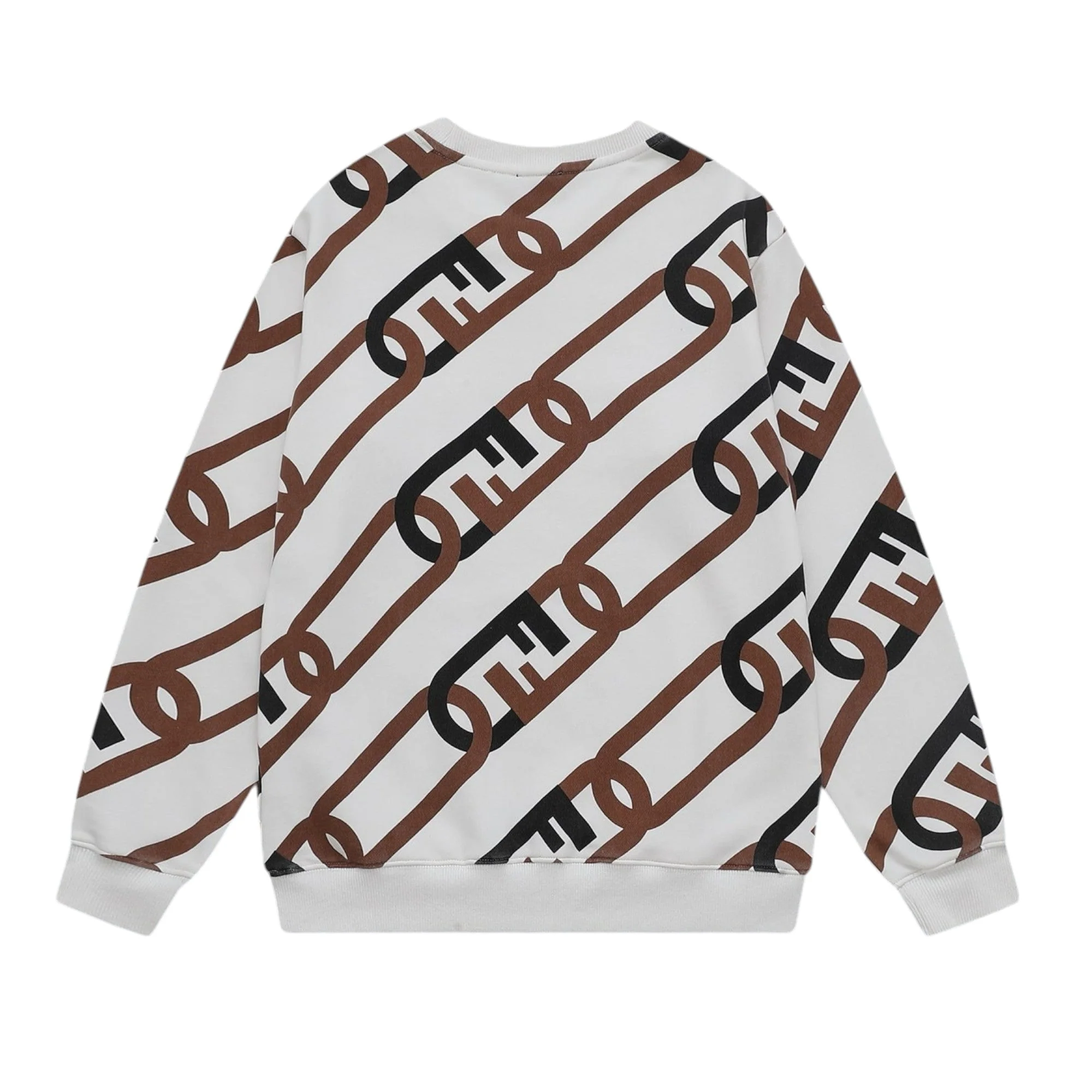 jacquard crew neck cotton sweatshirt