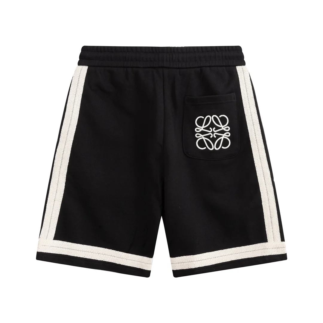 Knitted colorblock cotton shorts