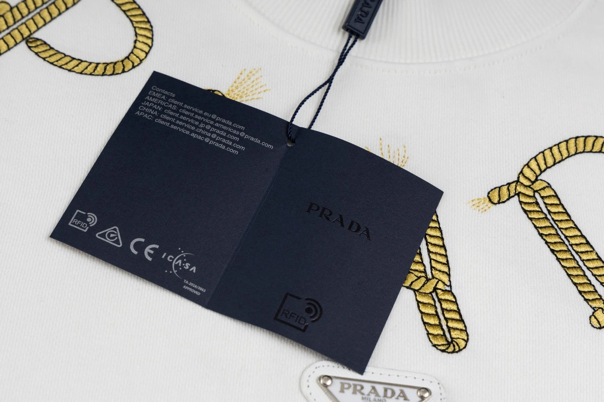 Embroidered crew neck cotton sweatshirt