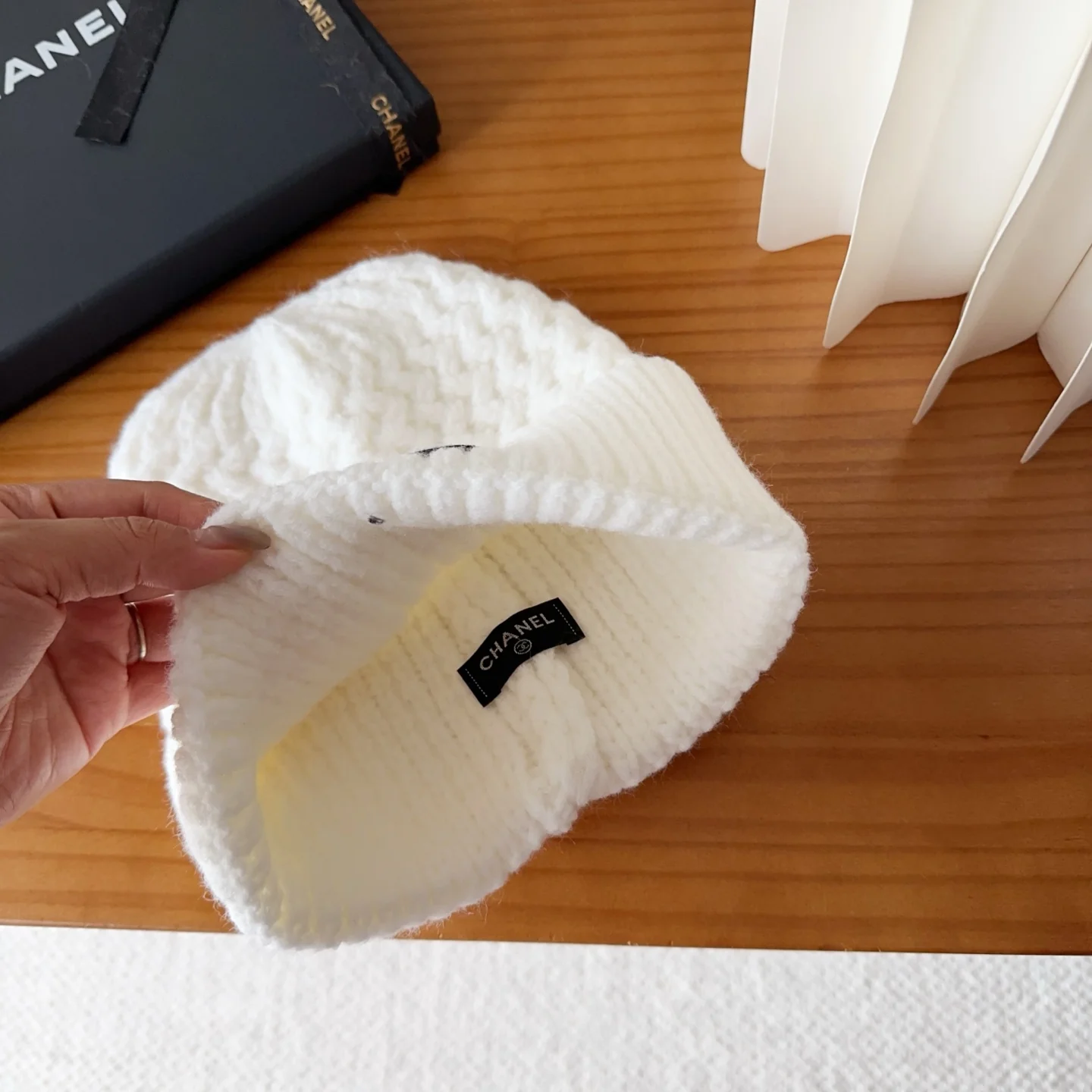 Embroidered Wool Knit Beanie