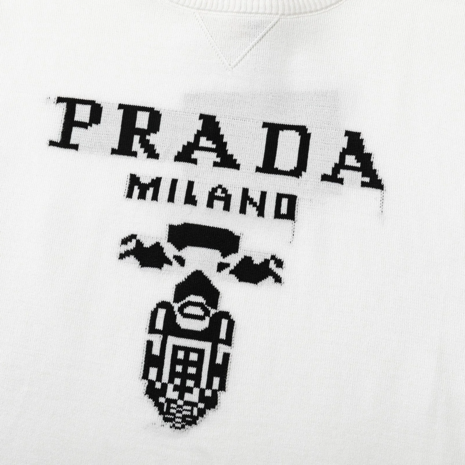 Knitted crew neck cotton T-shirt