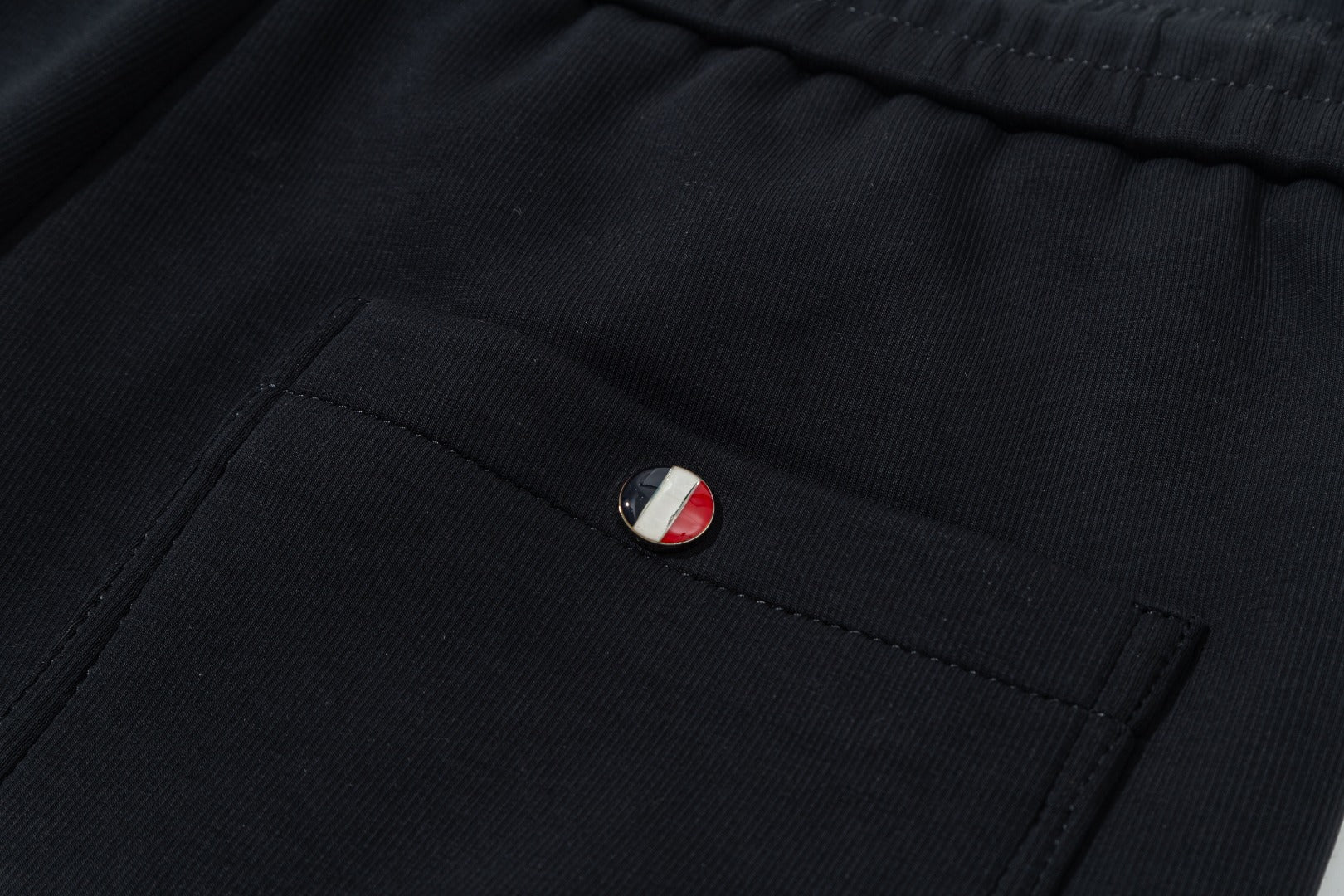 Colorful embroidered cotton drawstring trousers