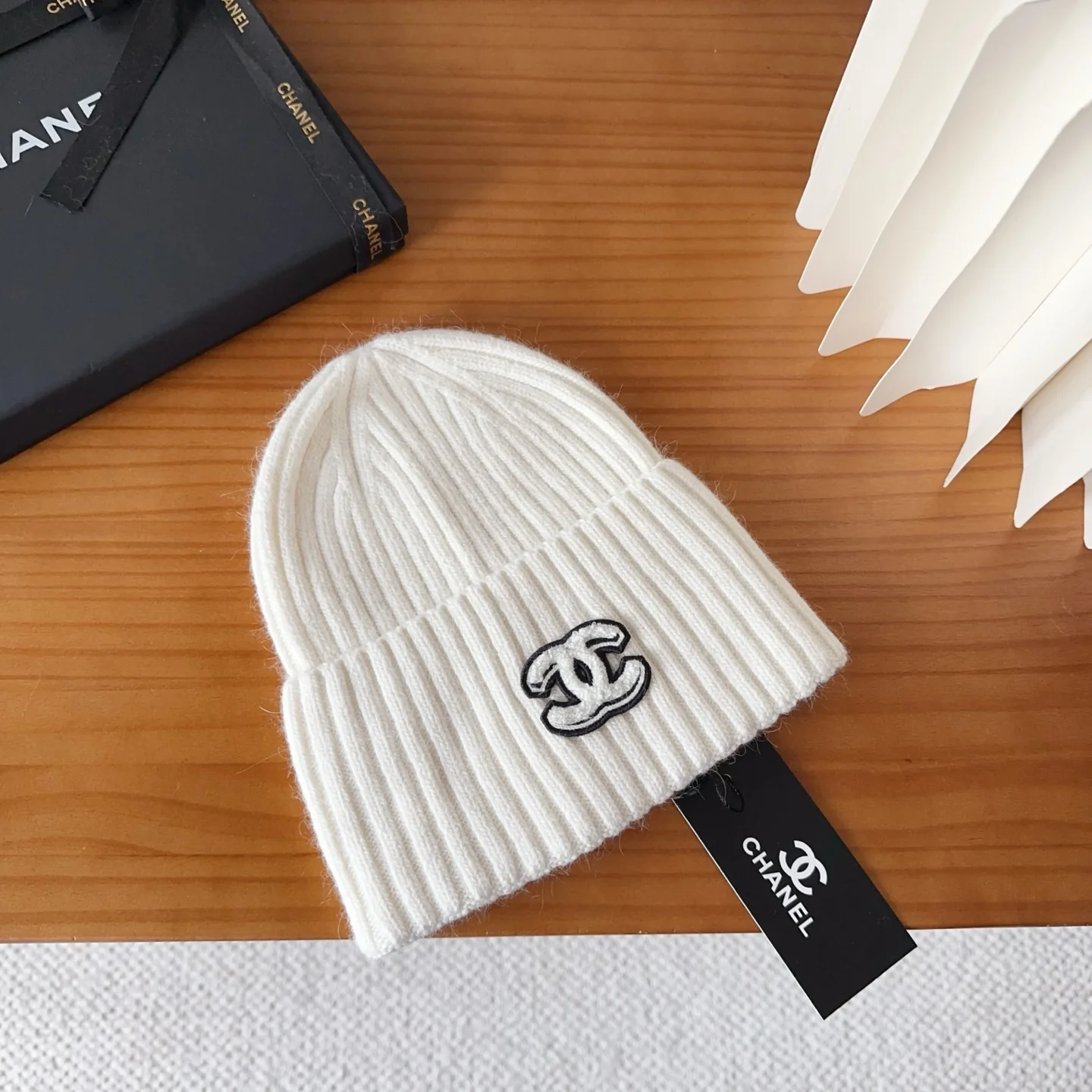 Embroidered Wool Knit Beanie