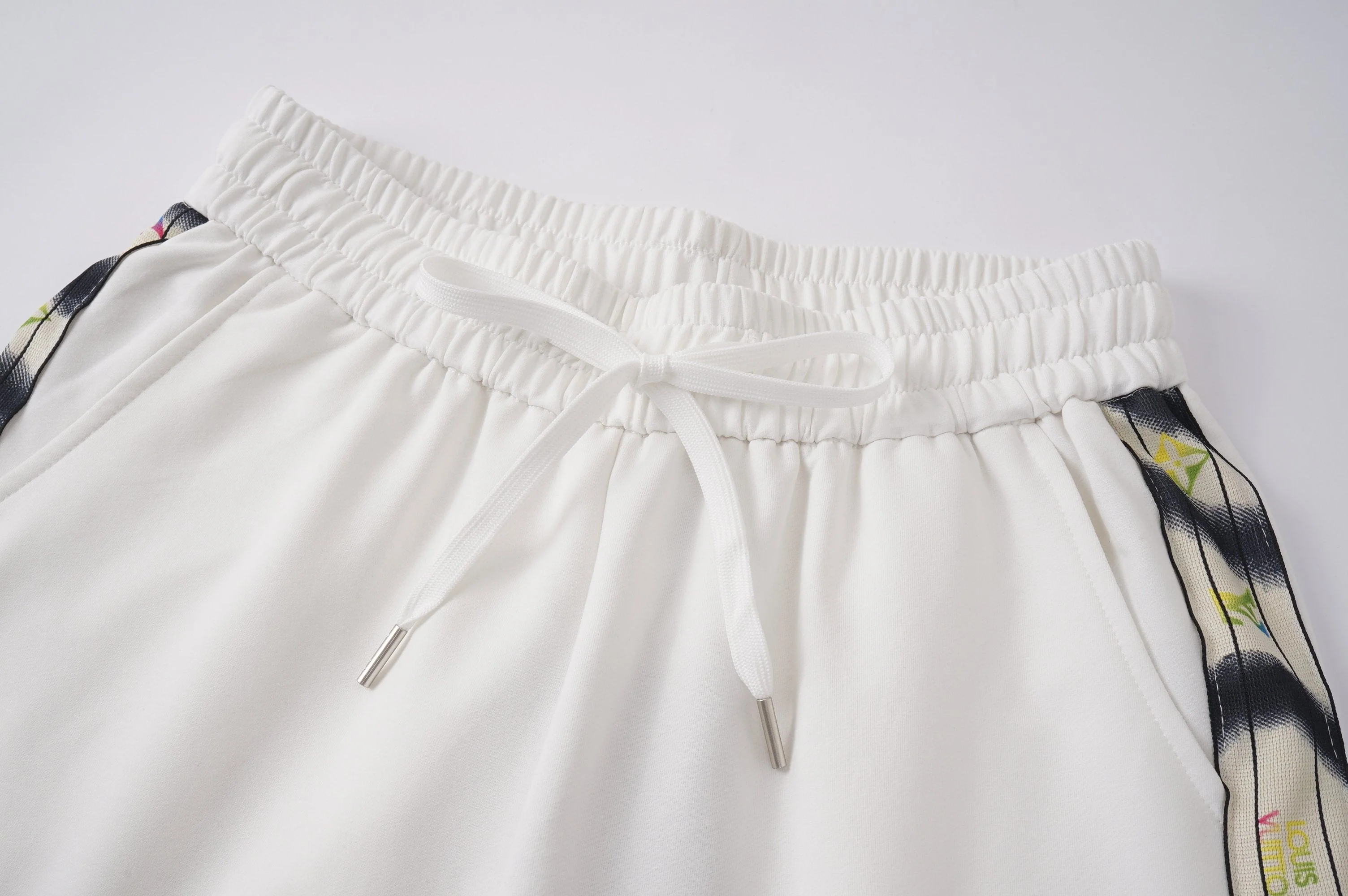 Embroidered drawstring casual trousers