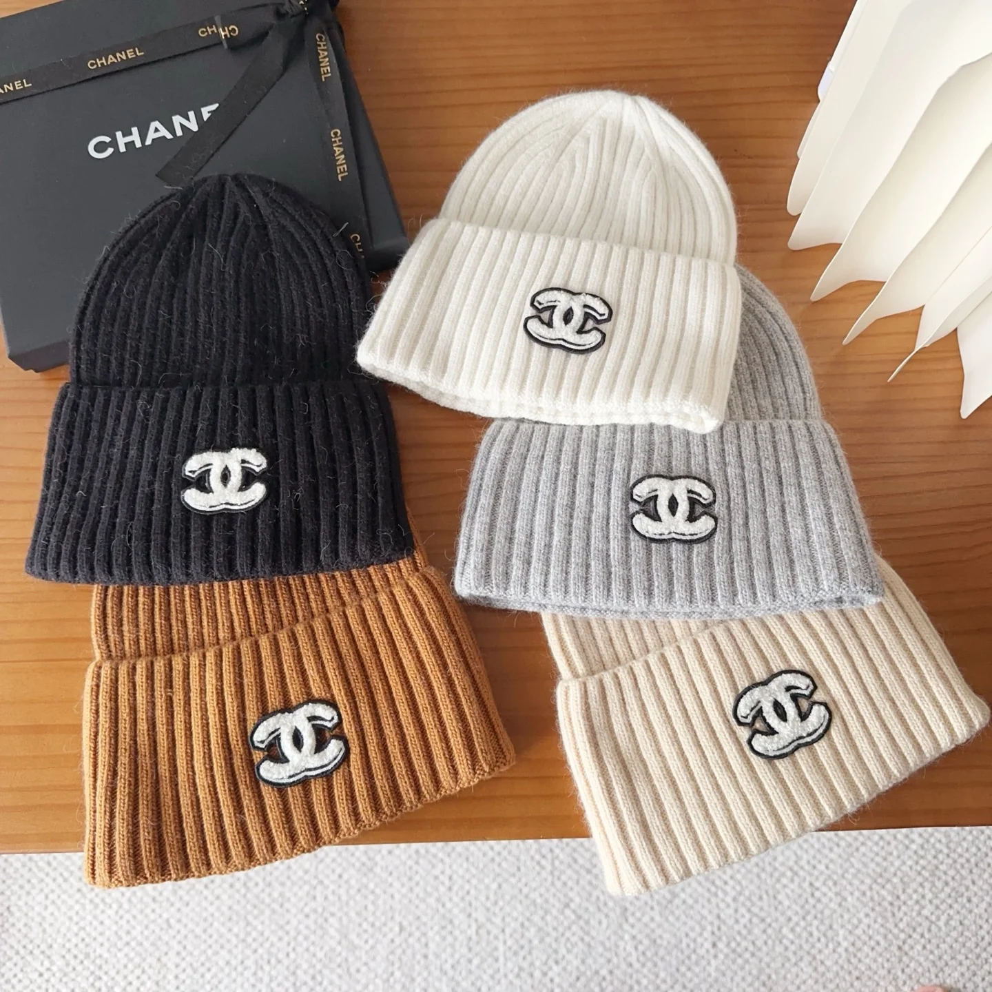 Embroidered Wool Knit Beanie