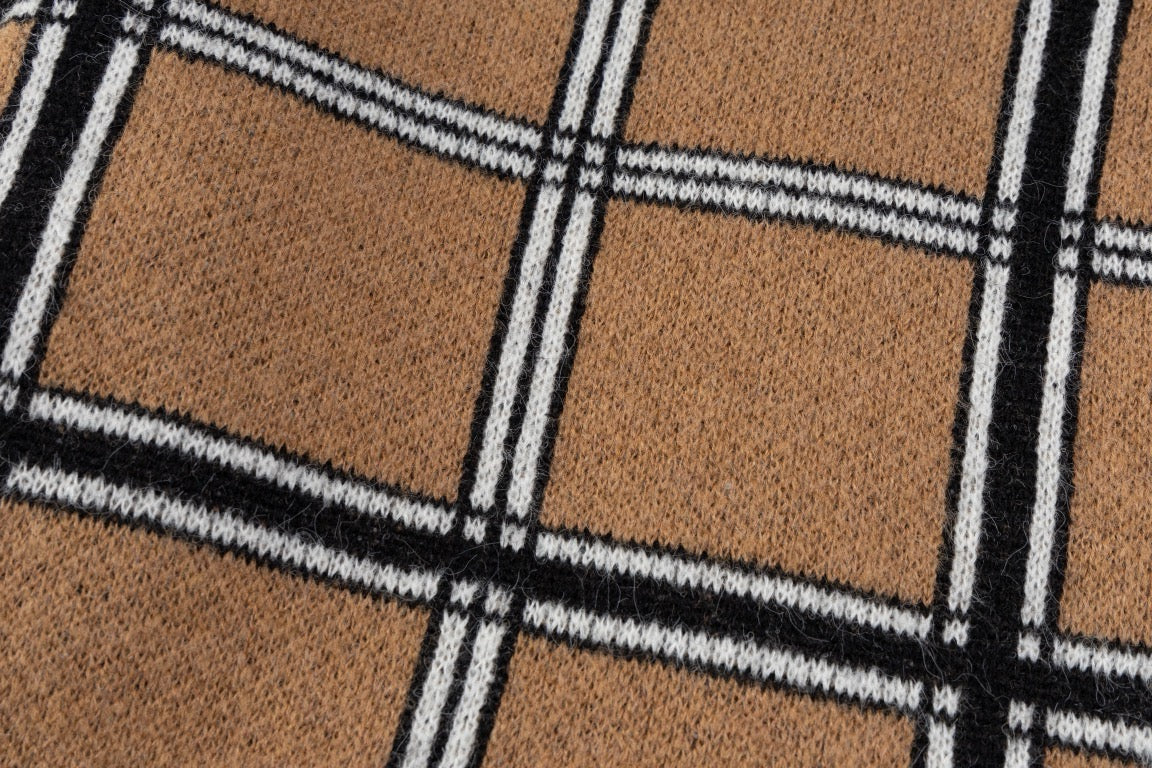 Classic Plaid Camel Sweater