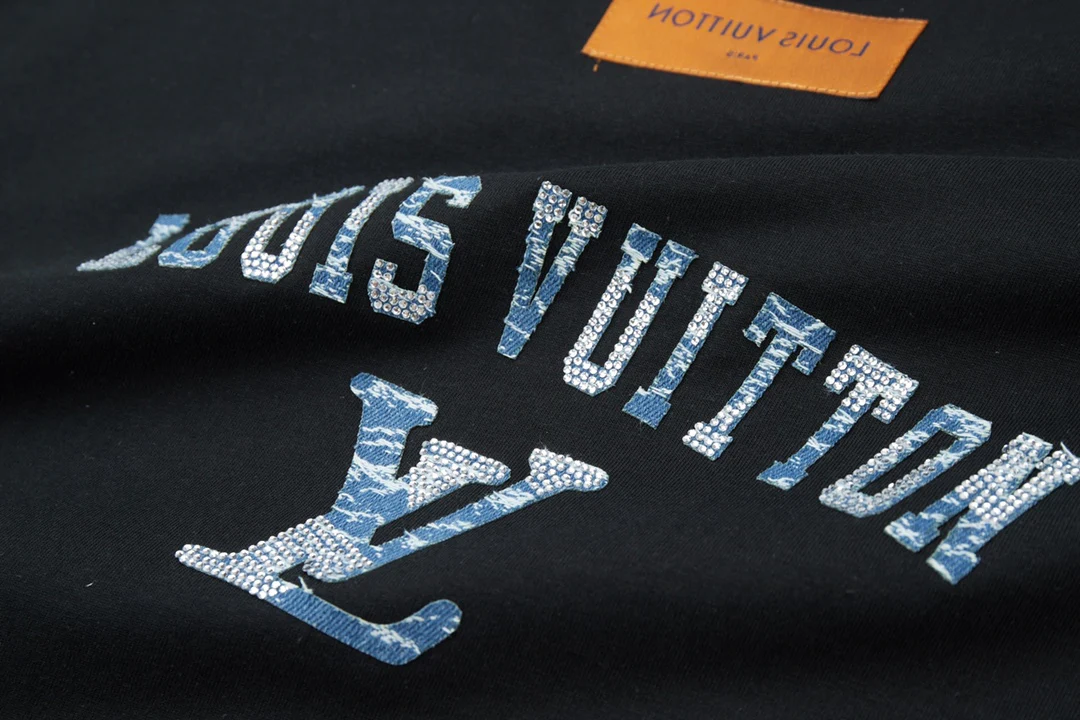 Patchwork crew neck cotton T-shirt