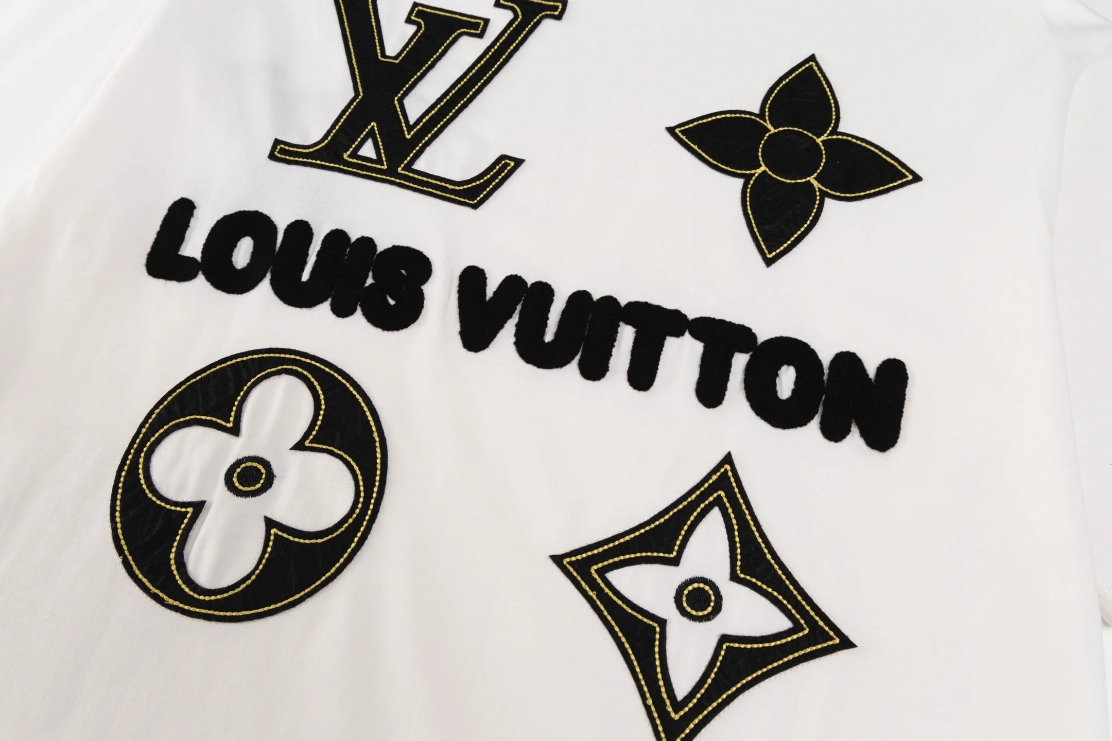 Double-sided embroidered cotton T-shirt