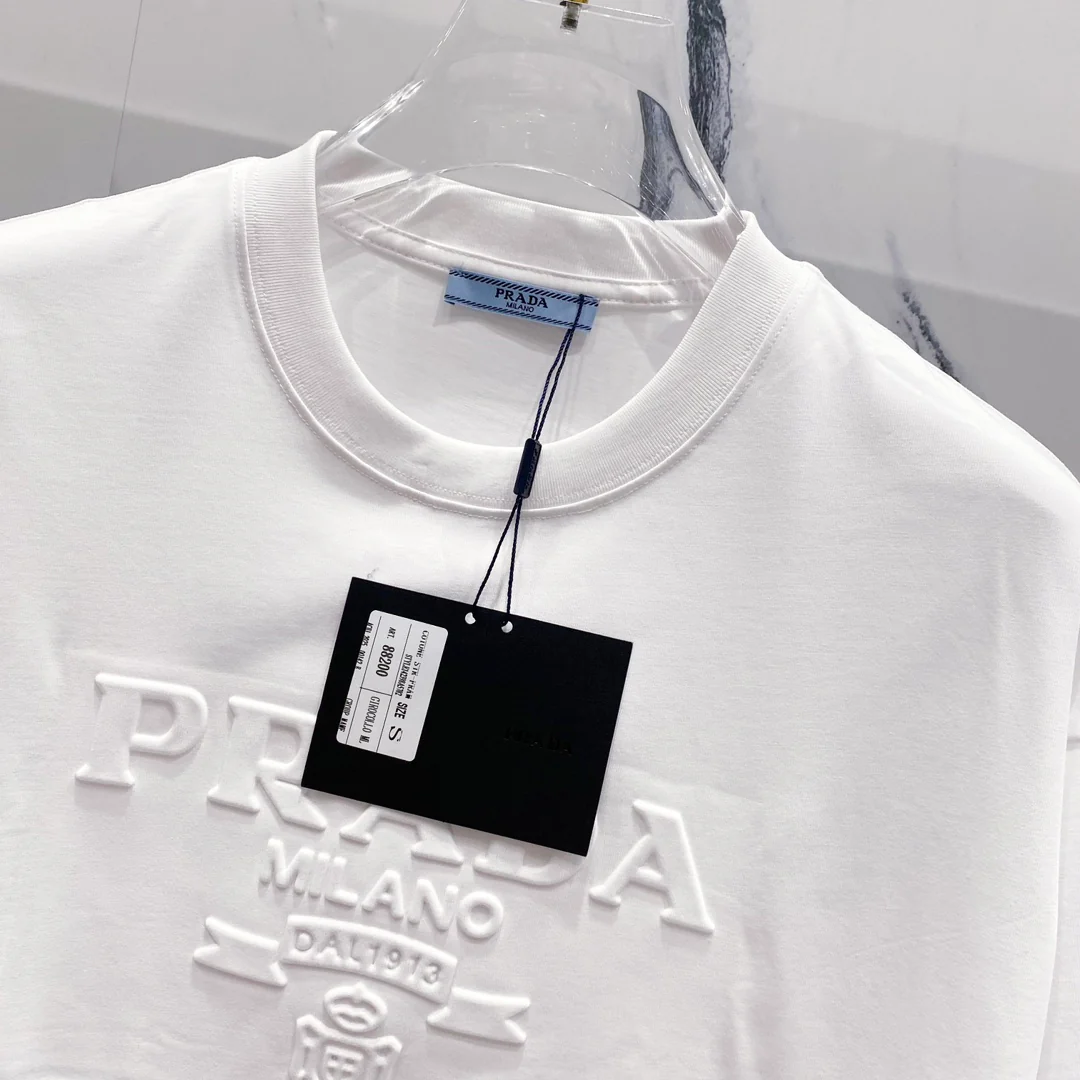 3D cotton crew neck T-shirt