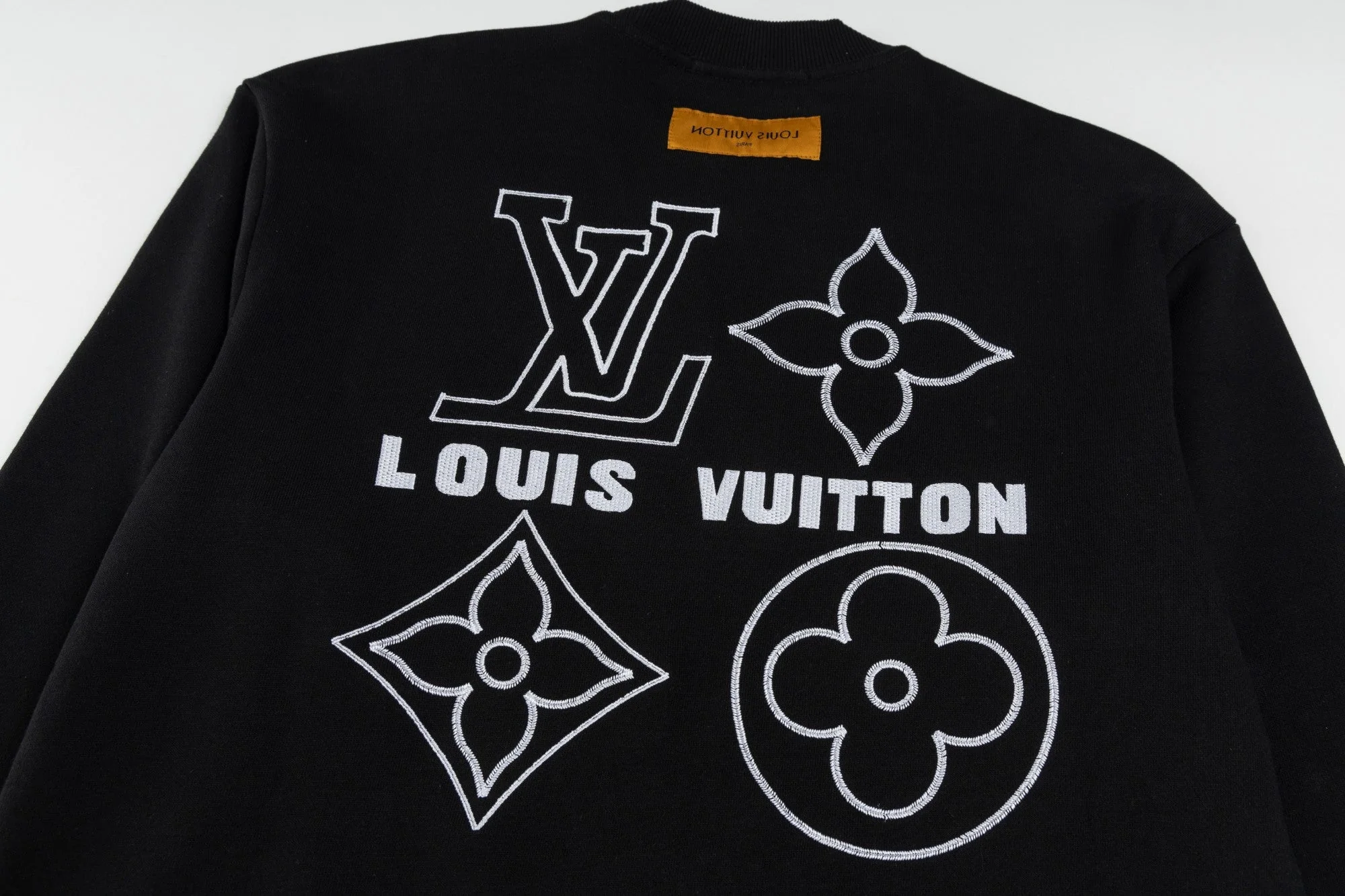 Double-sided embroidered cotton sweatshirt