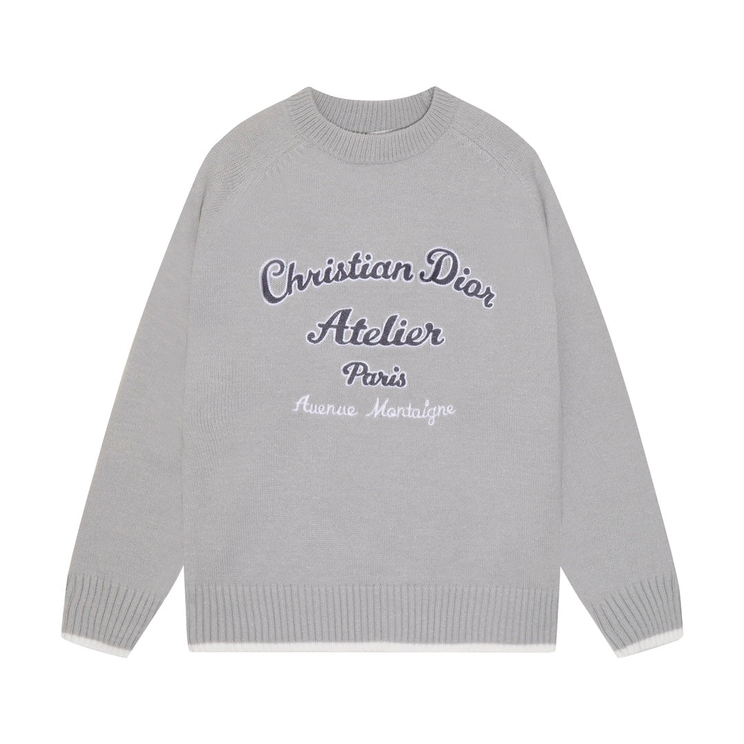 Knitted embroidered cashmere sweatshirt