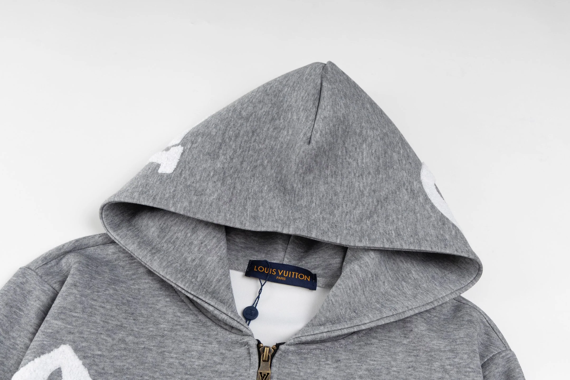 Embroidered hooded cardigan sweatshirt