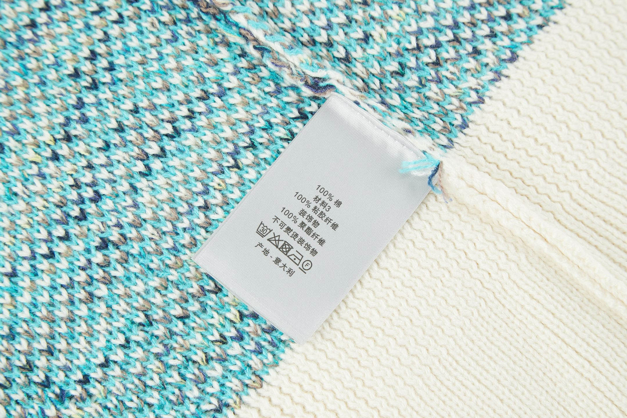 Knitted jacquard cashmere sweatshirt