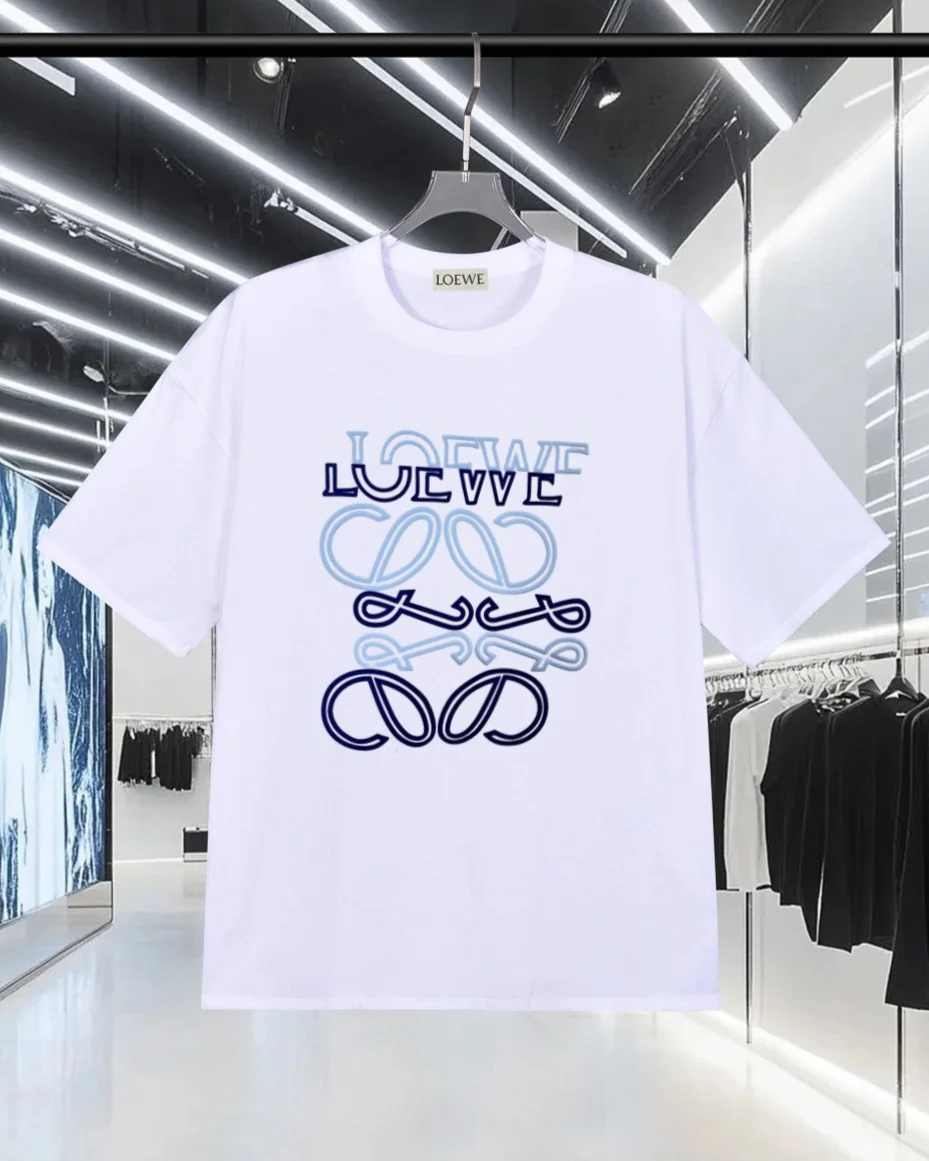 Foamed crew neck cotton T-shirt