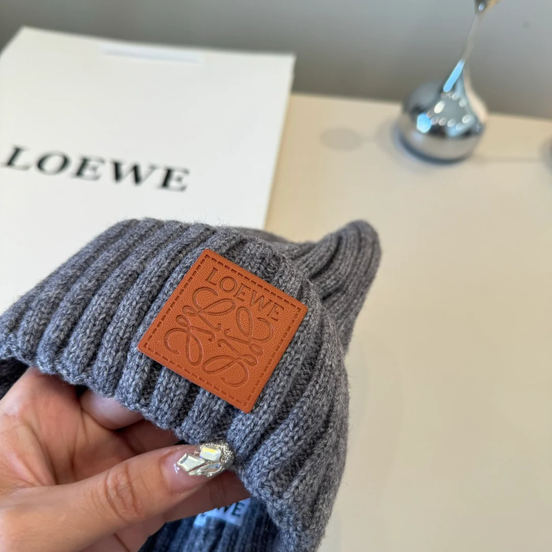 Leather Print Cashmere Knitted  Beanie