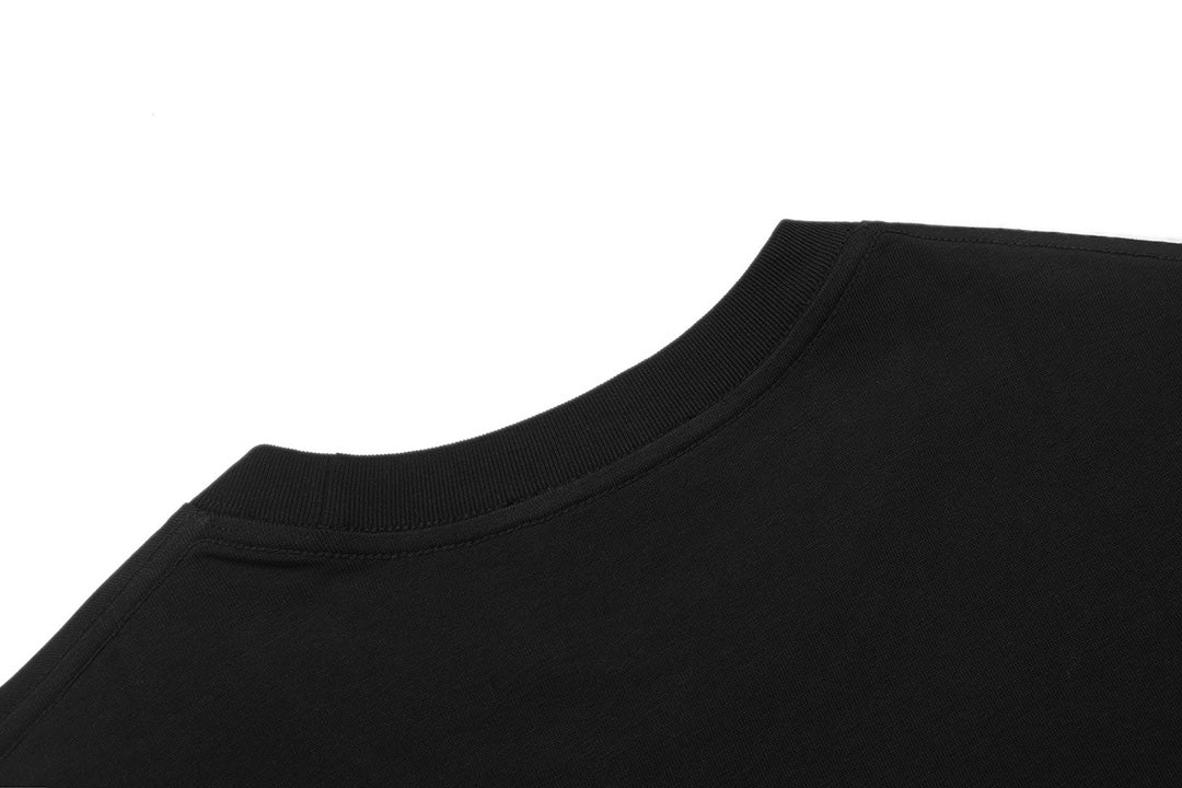 Personalized embroidered ink-splashed cotton T-shirt