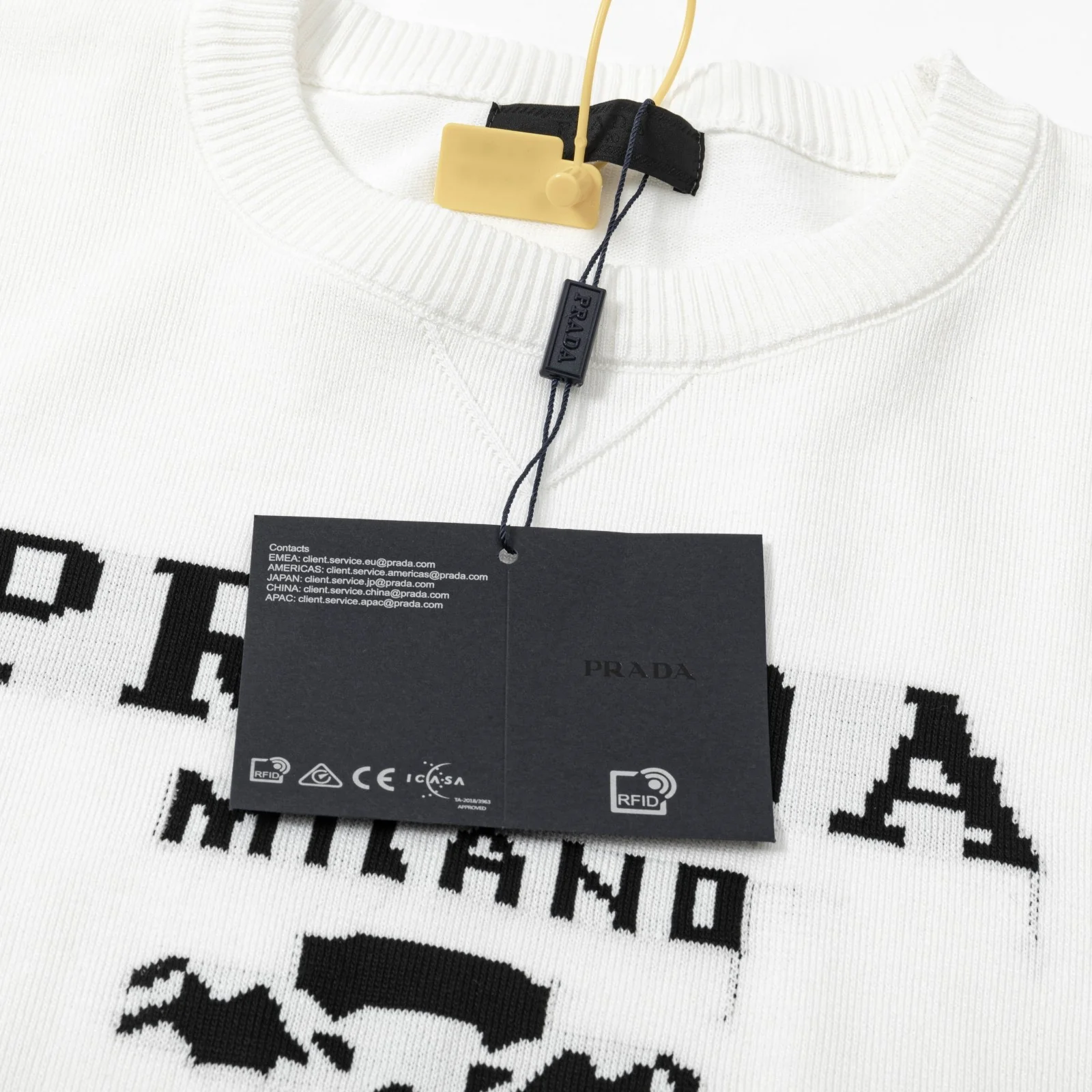 Knitted crew neck cotton T-shirt