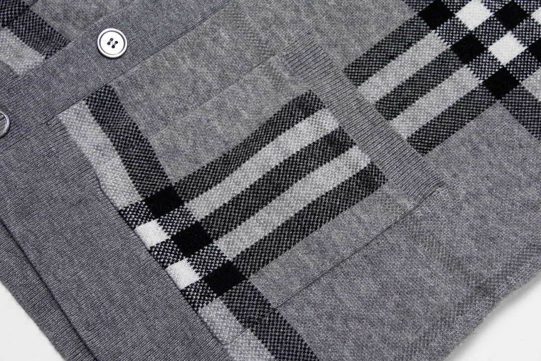 Classic Plaid Sweater Cardigan