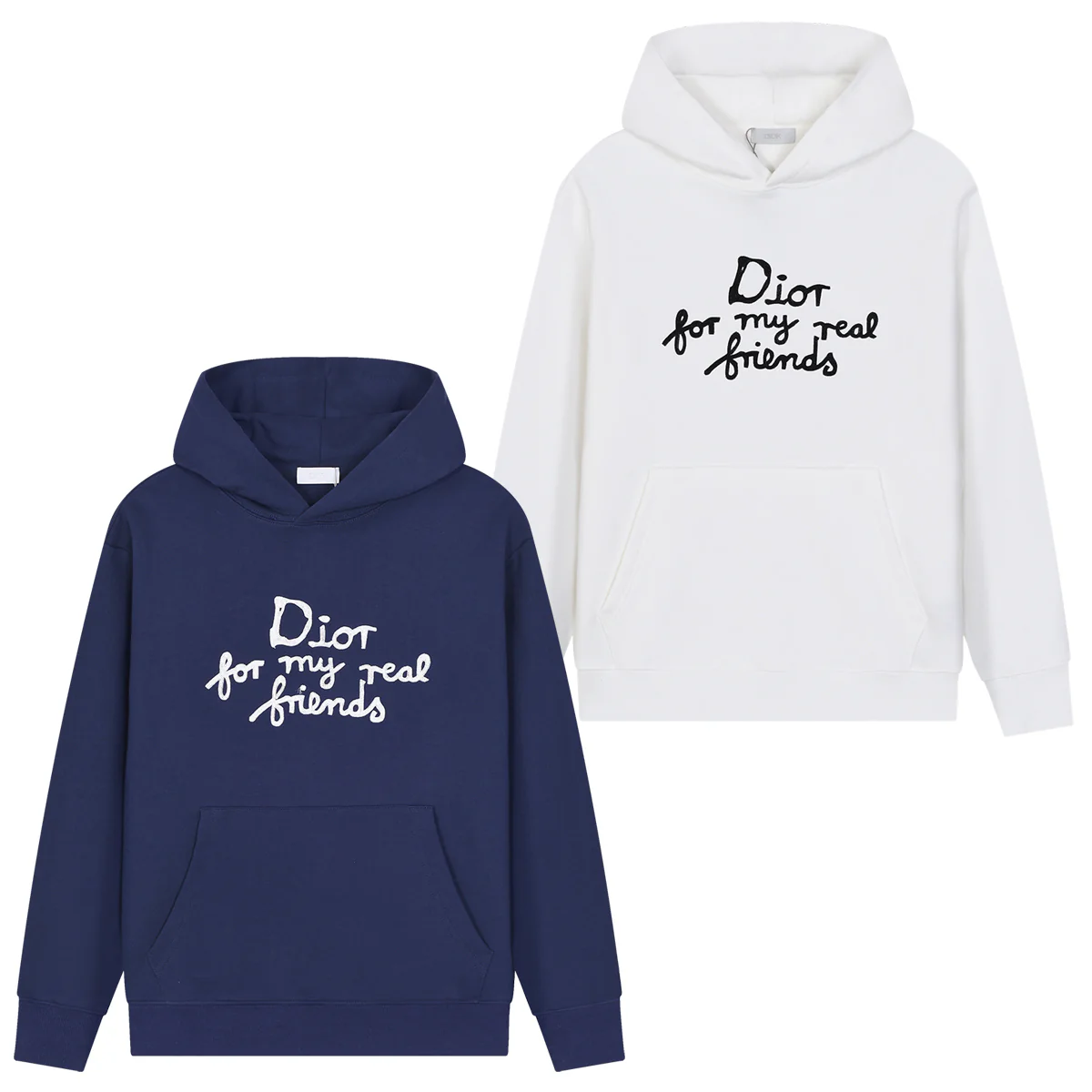 Embroidered cotton hooded sweatshirt