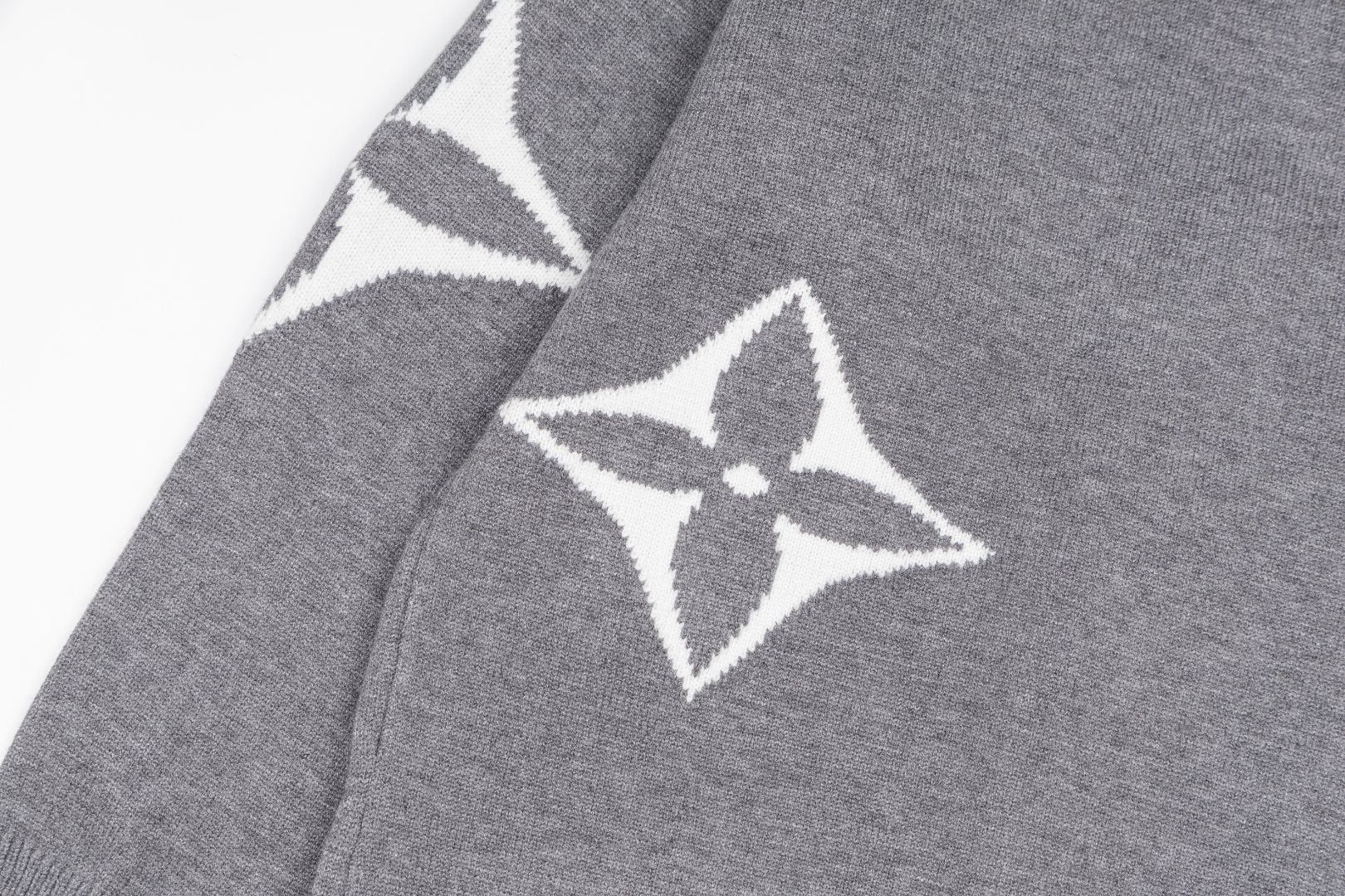 Jacquard zipper knitted sweater cardigan