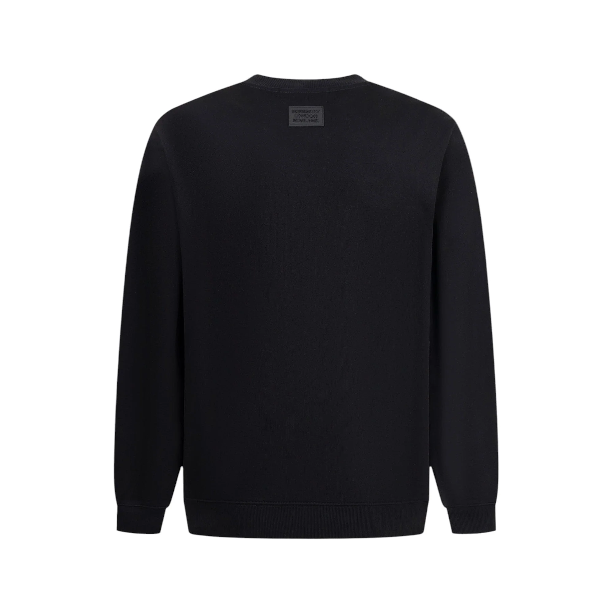 Pocket embroidery crew neck cotton sweatshirt