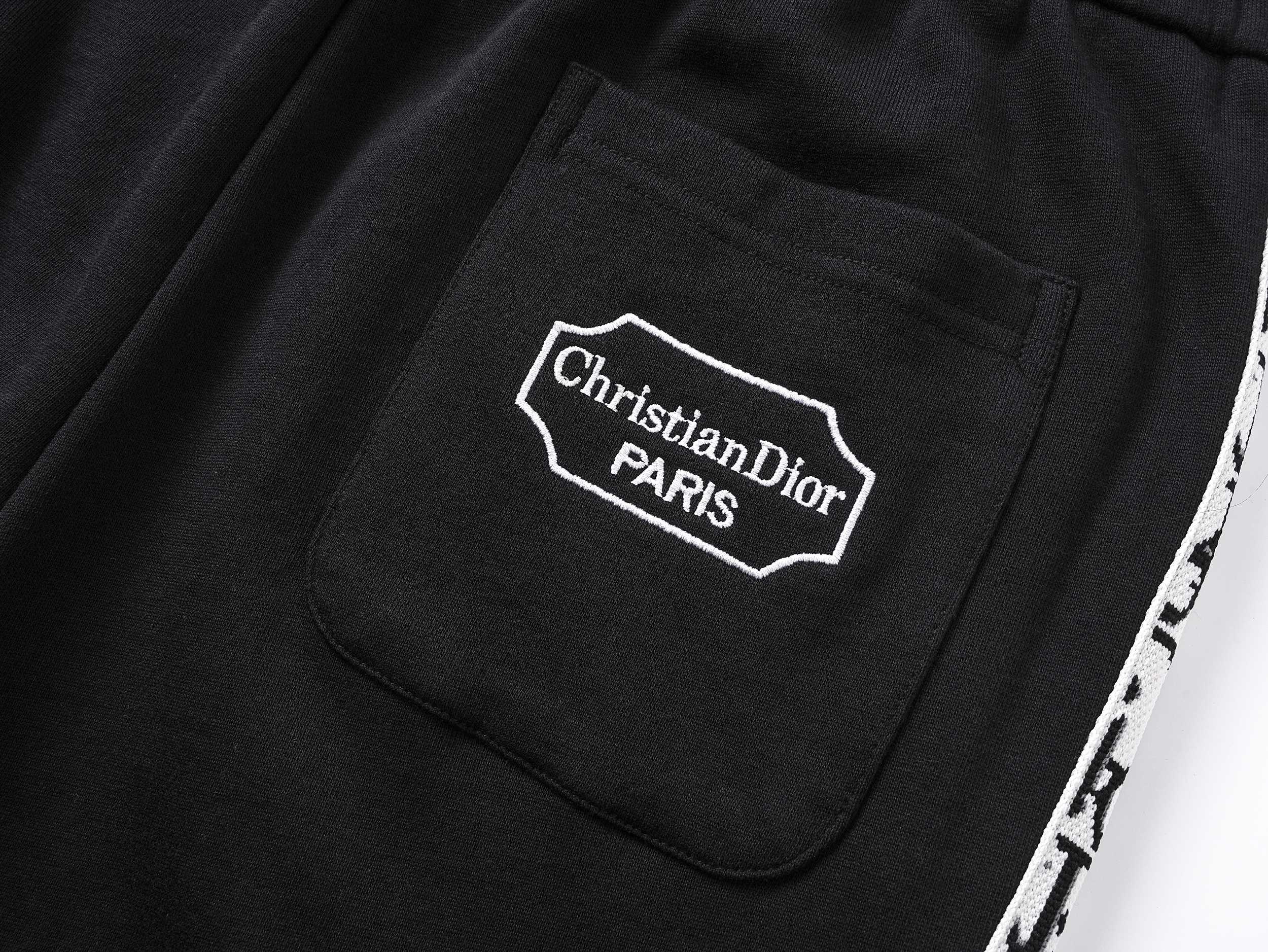 Embroidery drawstring casual trousers