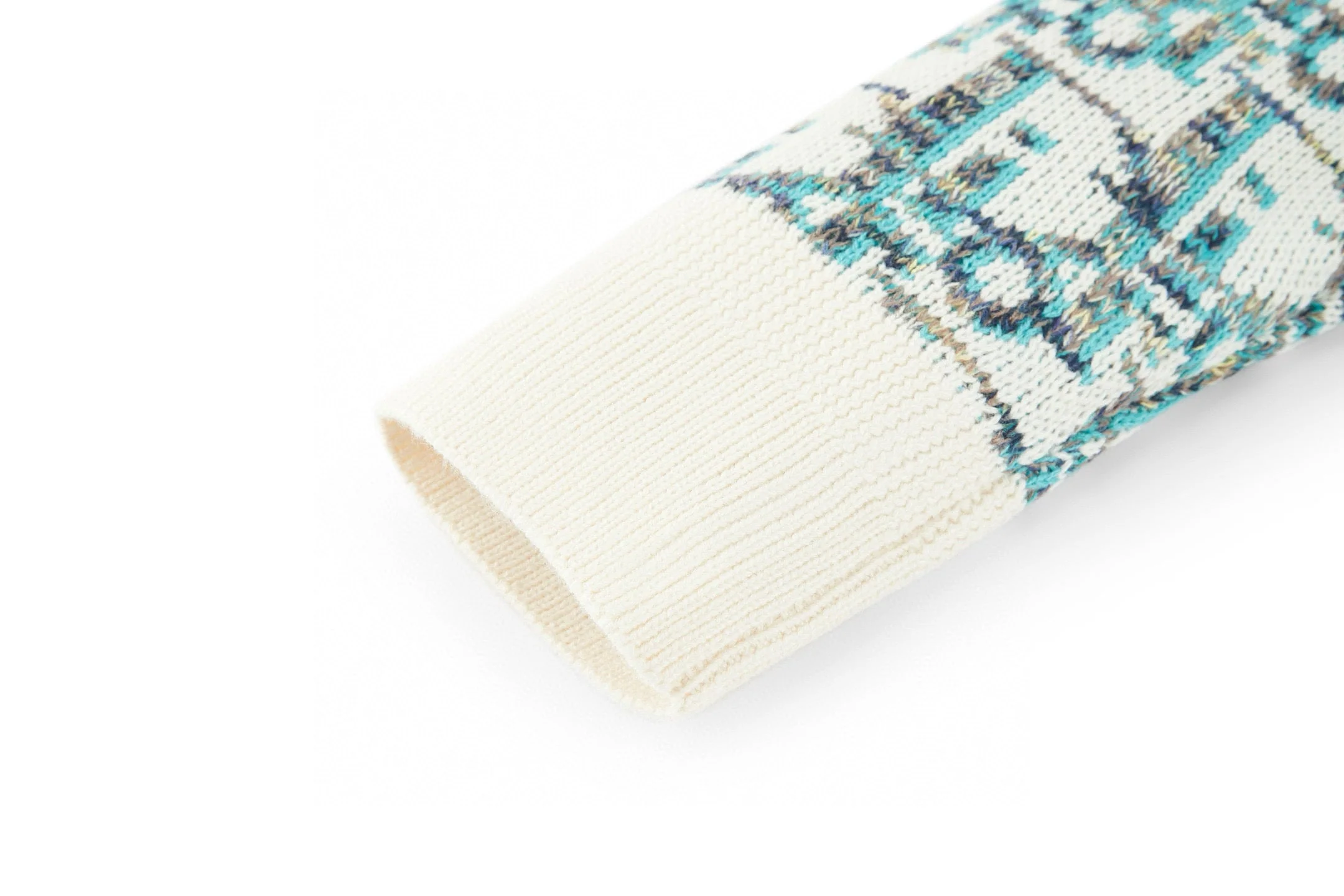 Knitted jacquard cashmere sweatshirt