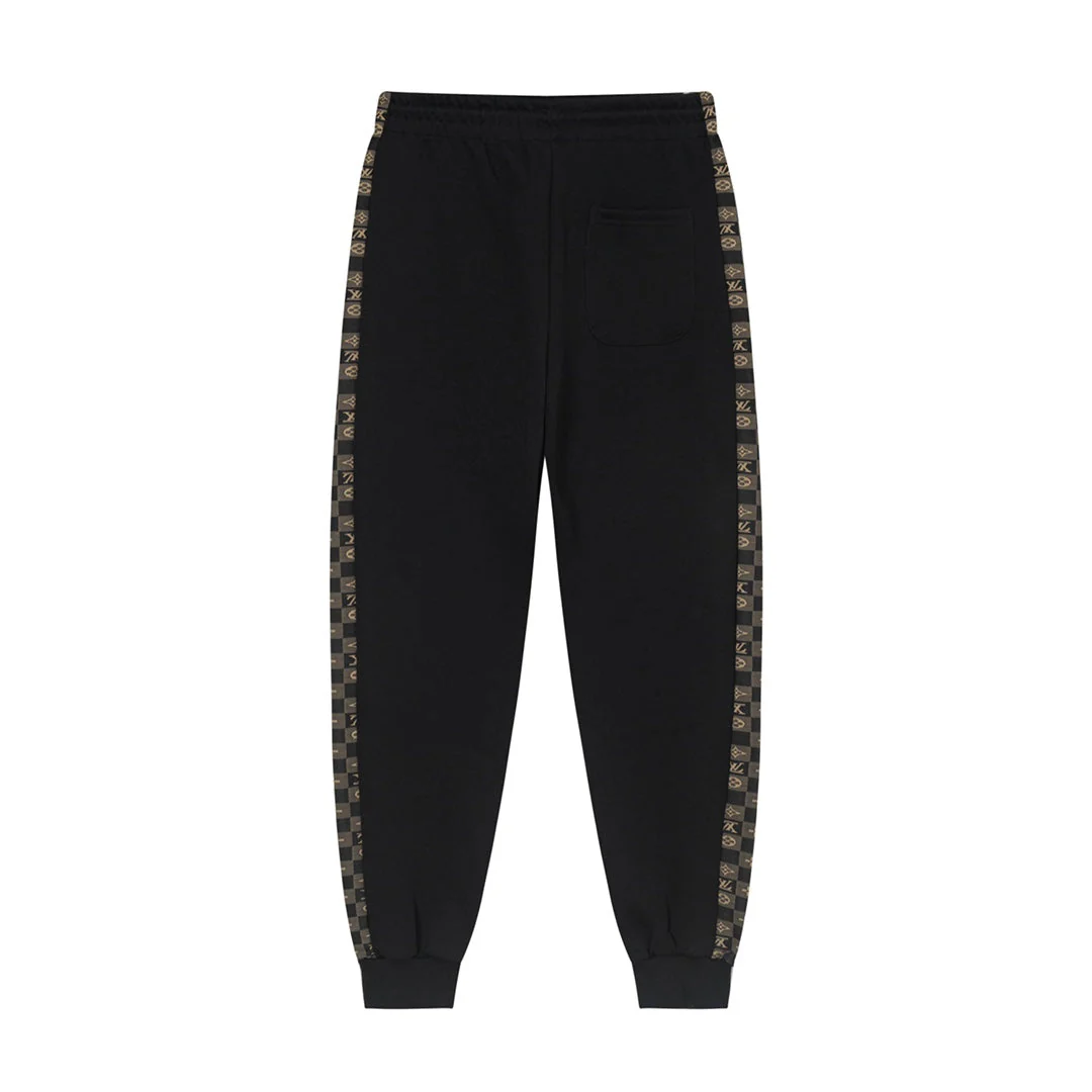 Web-paneled jacquard trousers