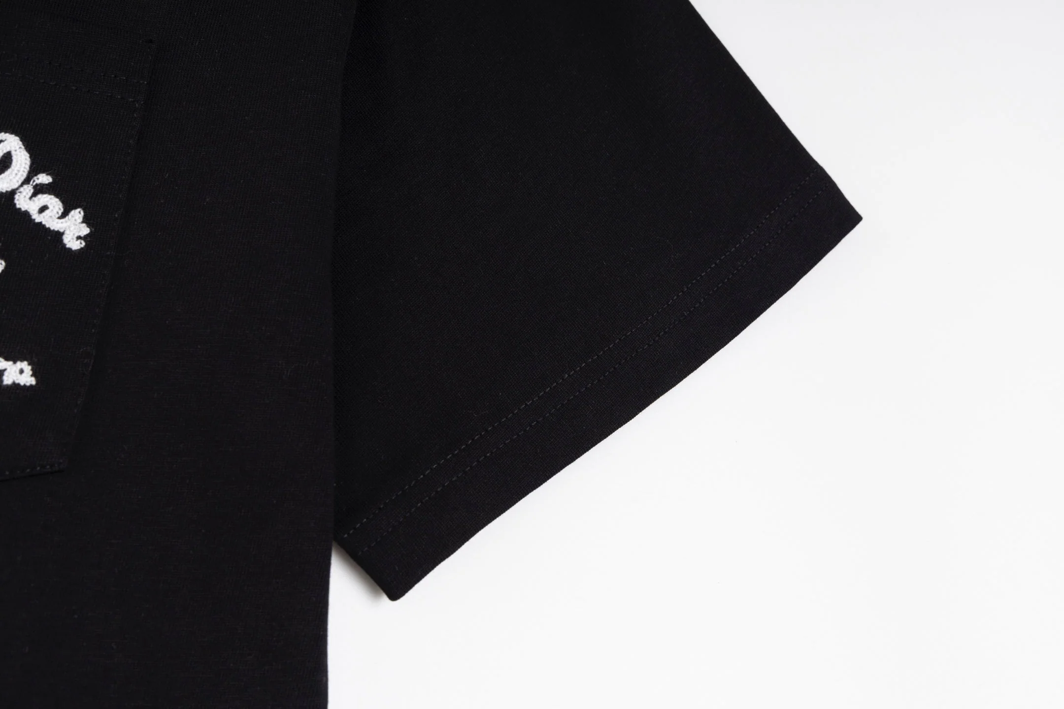 Double-sided embroidered cotton T-shirt