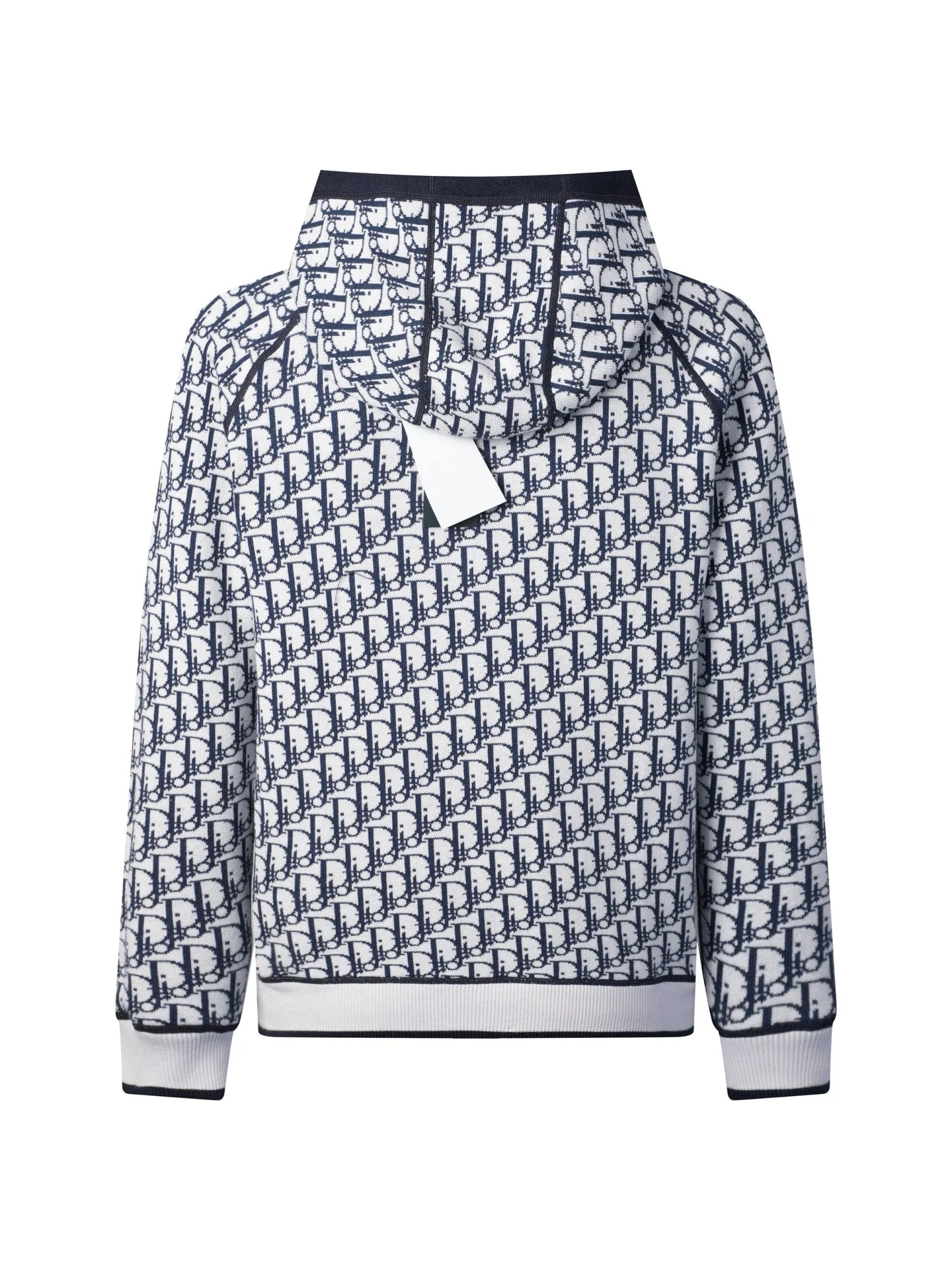 Reversible embossed cashmere hooded jacket