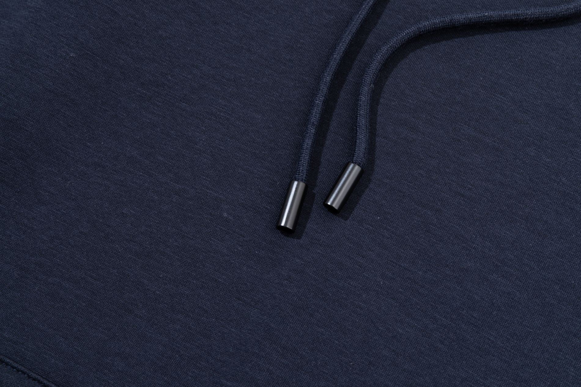 Embroidered cotton hooded sweatshirt