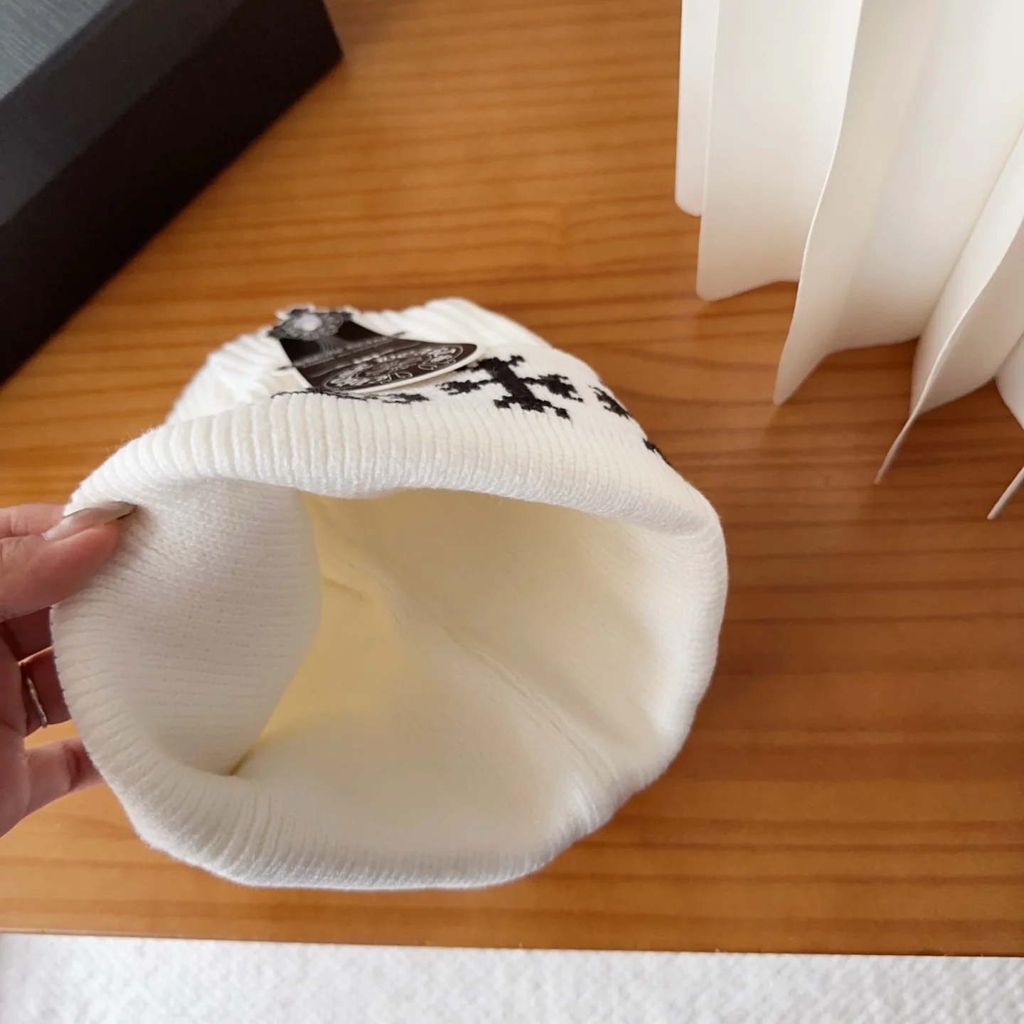 Jacquard Cashmere Knitted  Beanie