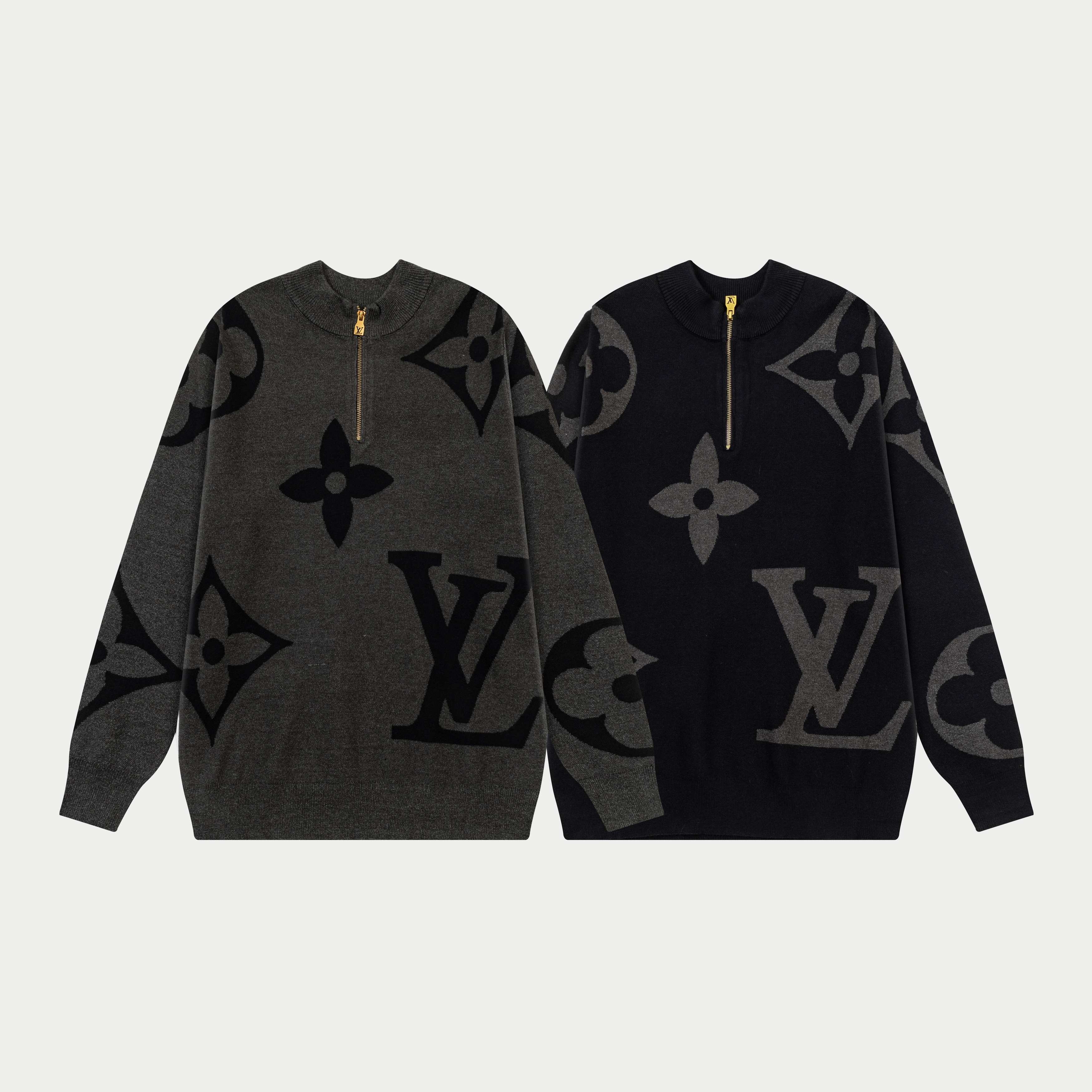 Half-zip jacquard cashmere sweater