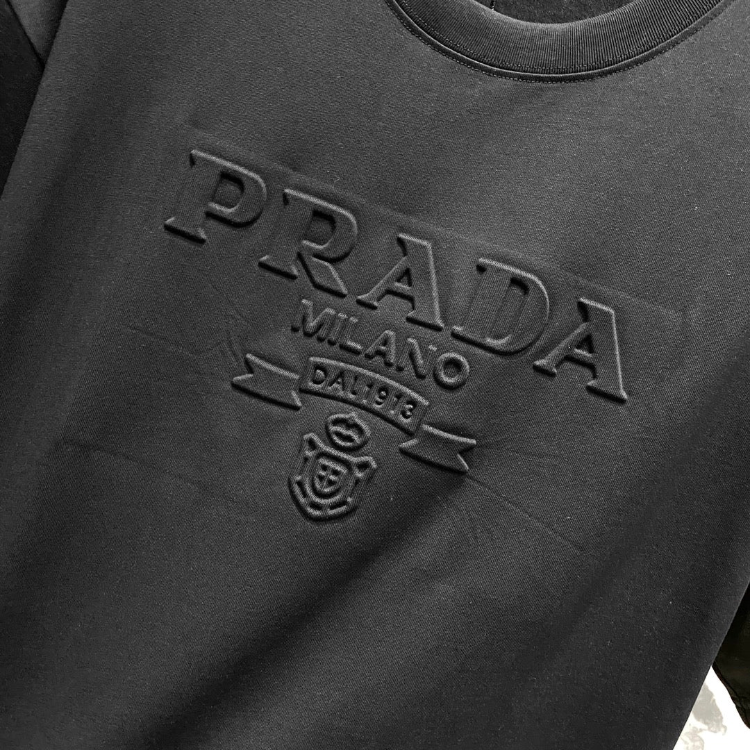 3D cotton crew neck T-shirt