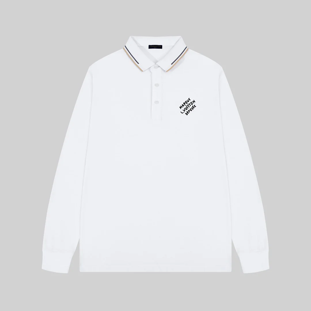 Offset printing lapel polo long-sleeved T-shirt